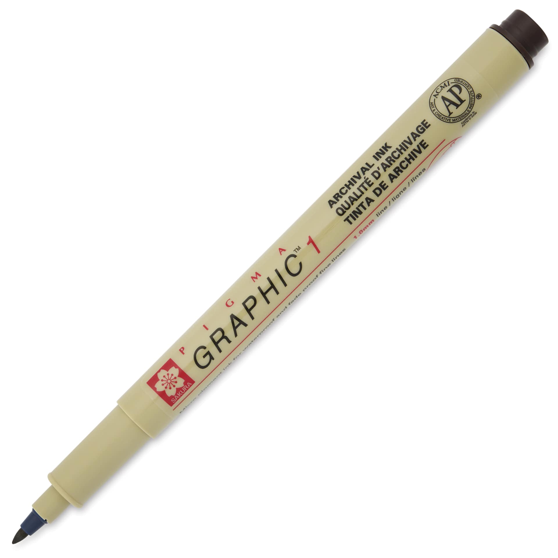 Sakura Pigma Graphic Pen - Sepia, 1 mm - with cap removed