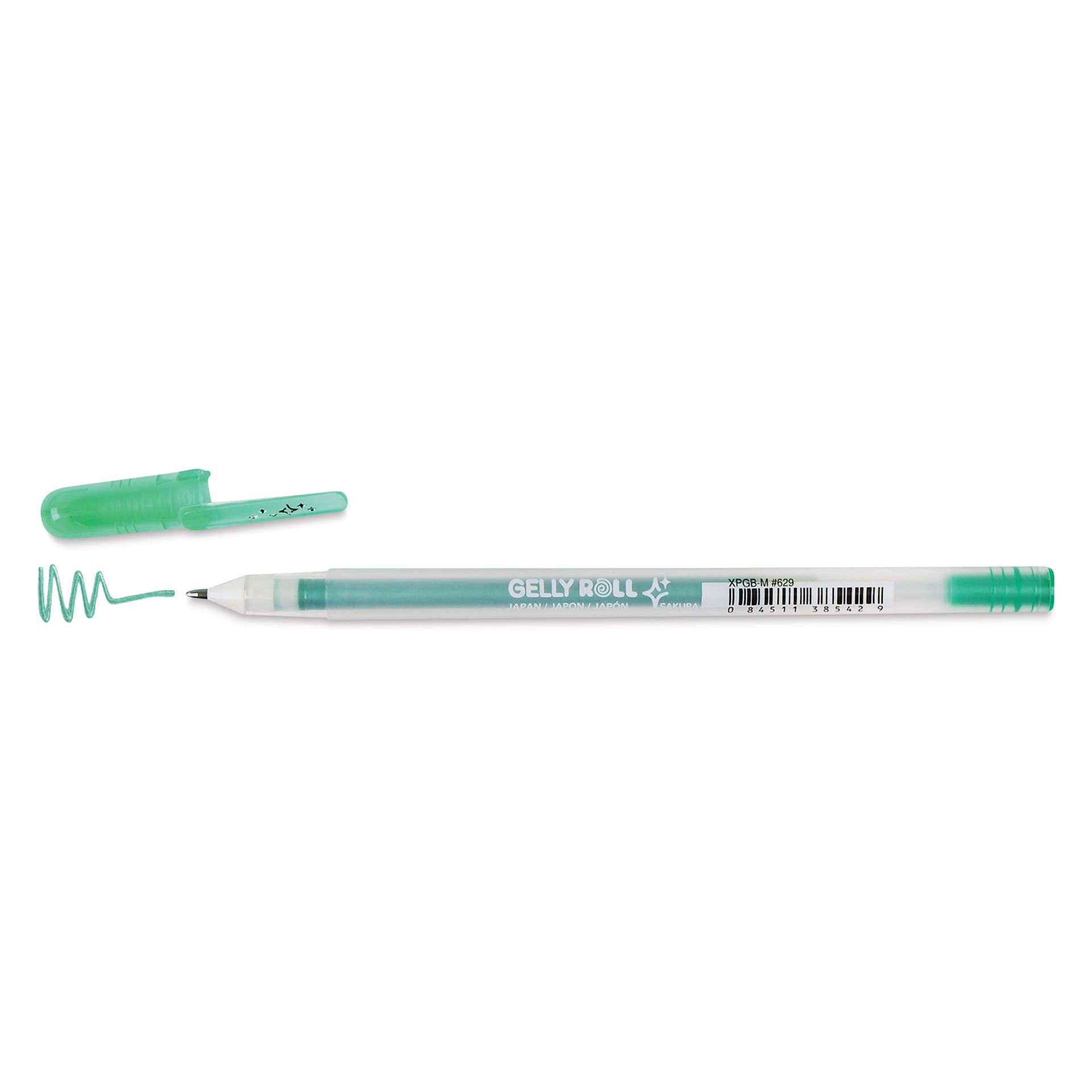 Sakura Gelly Roll Gold-Silver Shadow Pen - Silver/Green, Bold, cap off