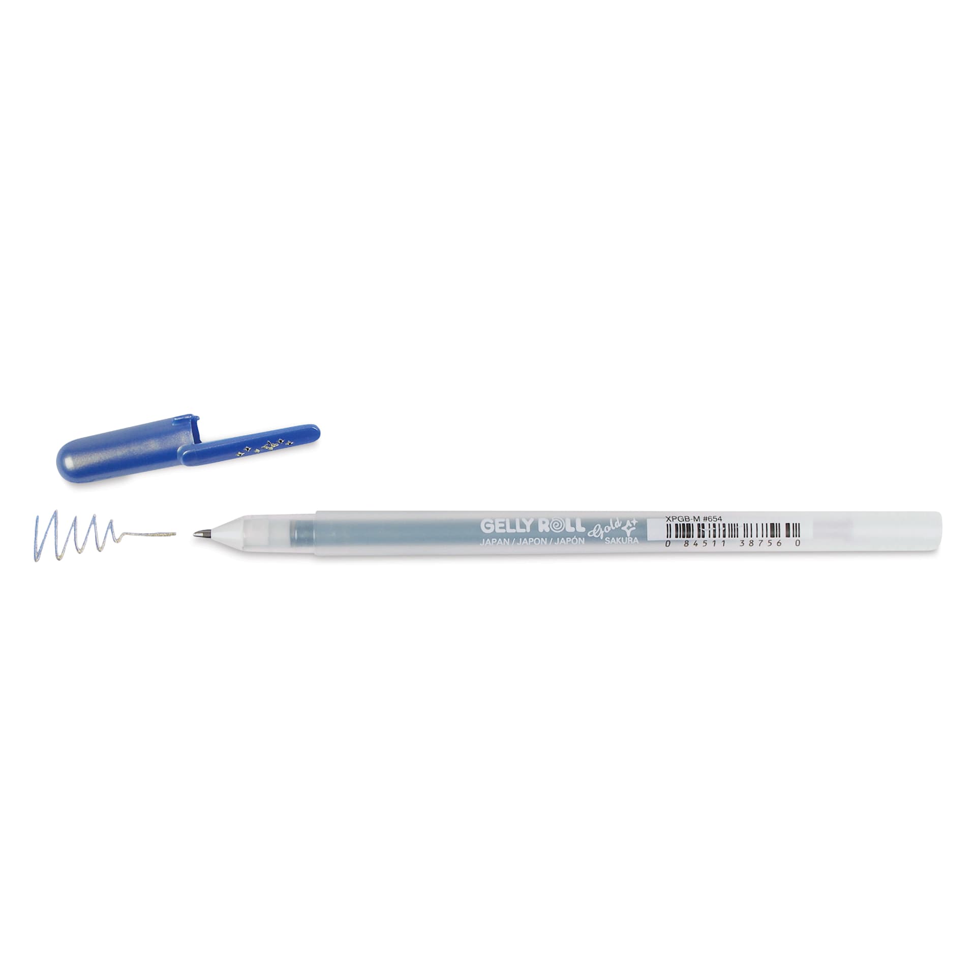 Sakura Gelly Roll Gold-Silver Shadow Pen - Gold/Blue, Bold, cap off
