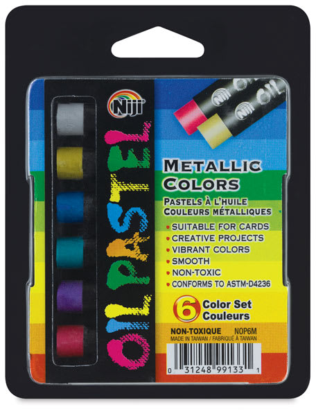 Niji Oil Pastel Set - Front view of 6 pc Metallic set
