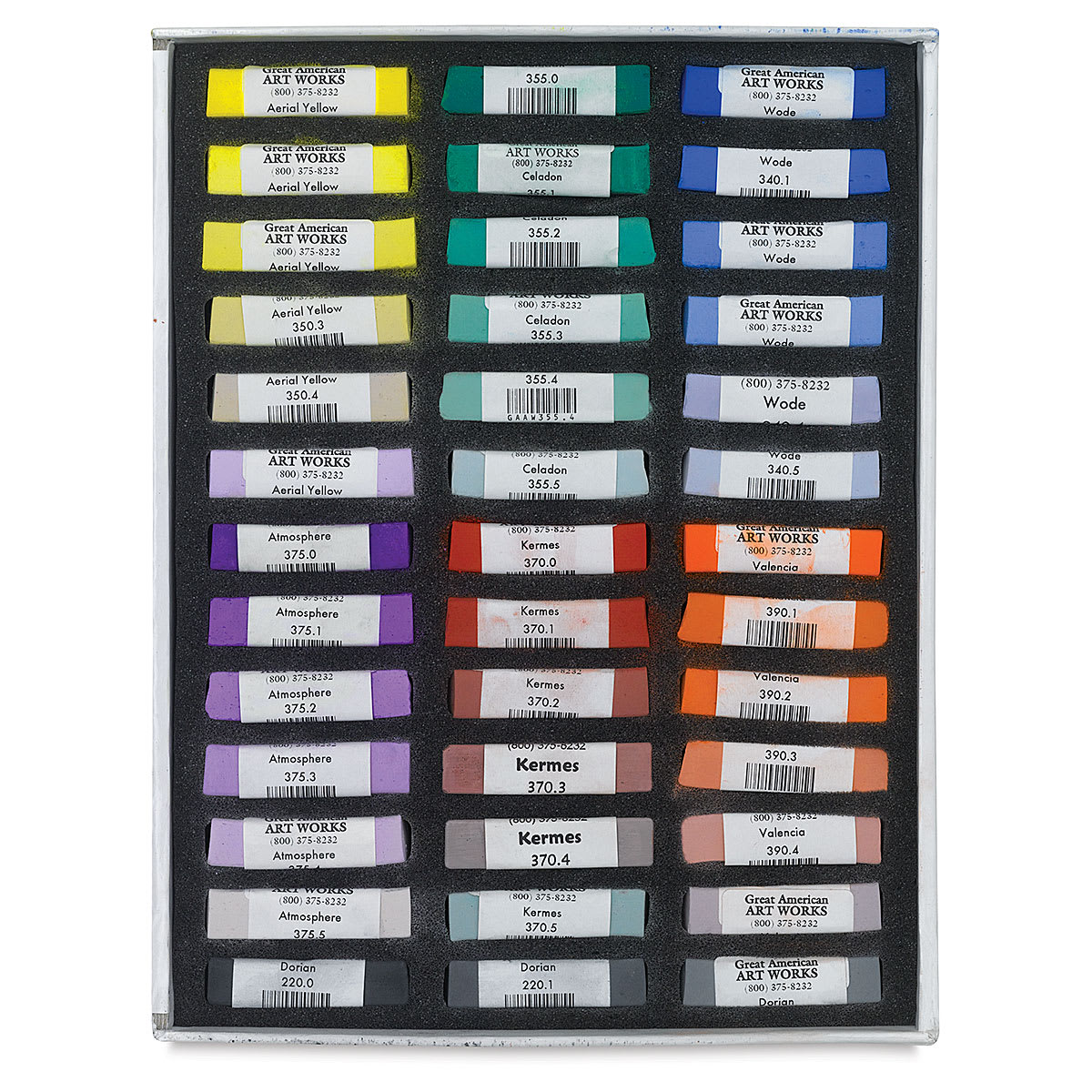 Great American Art Works Pastel Set - Color Wheel, Set of 39, pastels inside