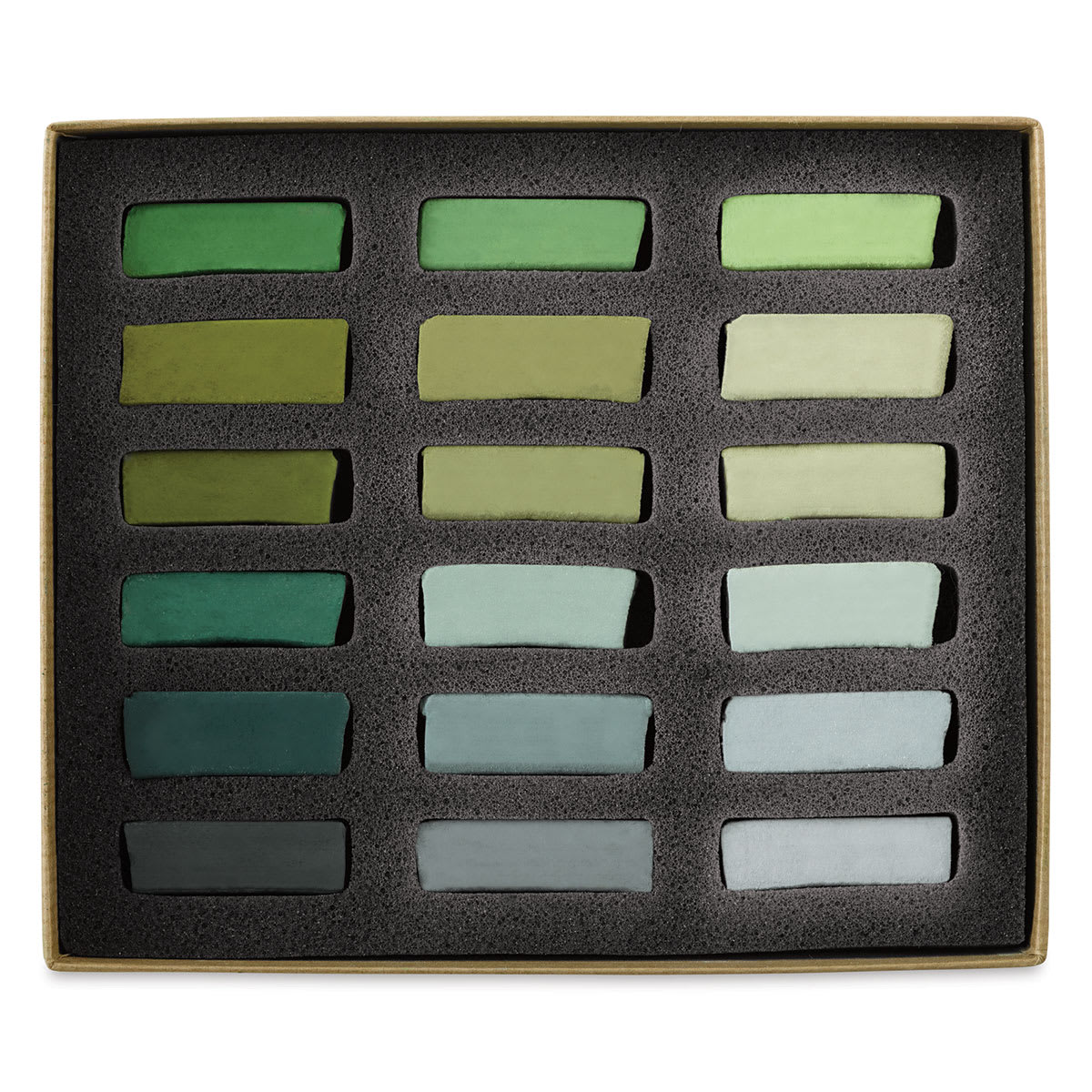 Great American Handmade Pastel Set - Half-Stick, Try Me! Green, Set of 18