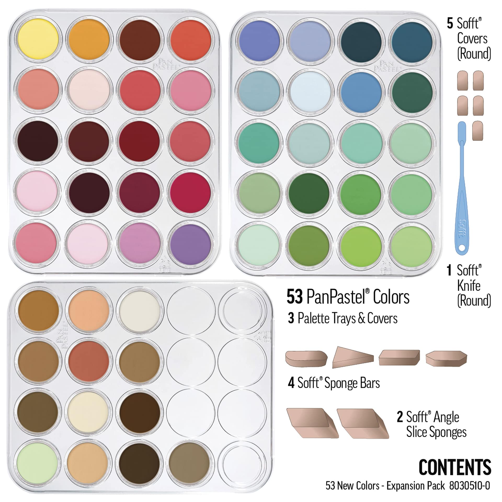 PanPastel Artists' Painting Pastels Set - Expansion Pack, Set of 53 - contents