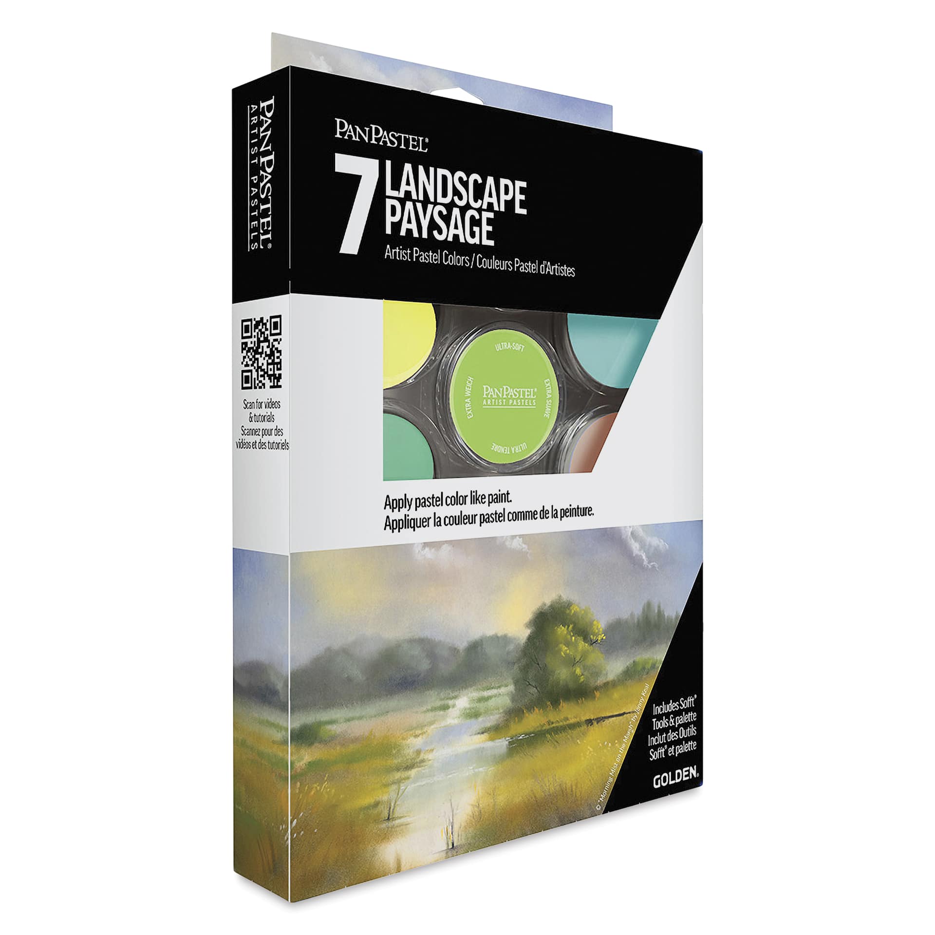 PanPastel Artists’ Painting Pastels Set - Landscape Colors, Set of 7, packaging