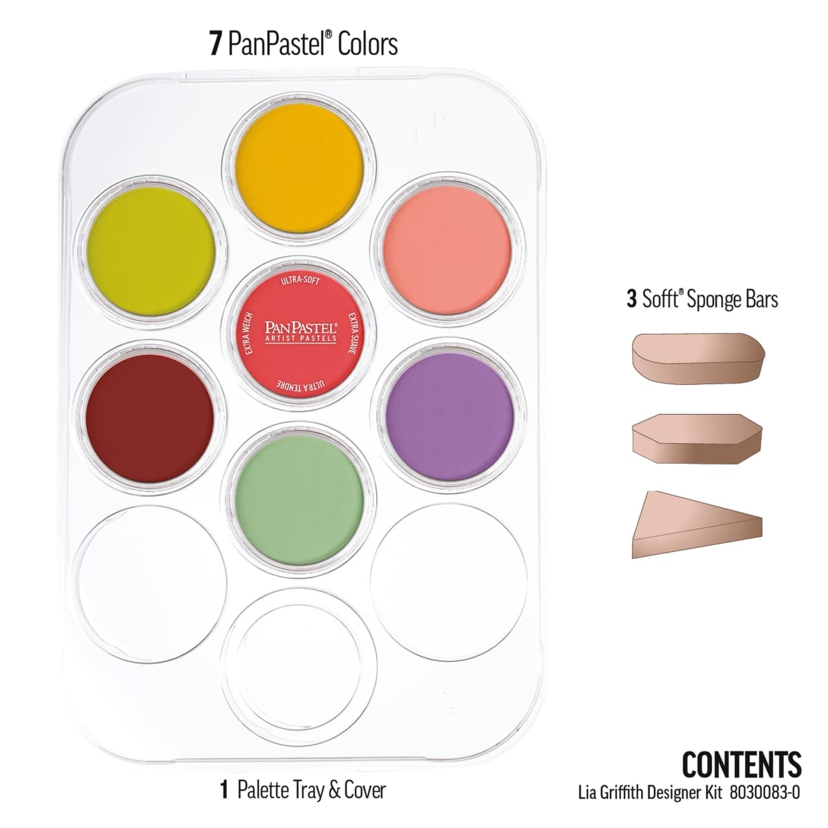 PanPastel Artists’ Painting Pastels Set - Lia Griffith Designer Kit, Set of 7 - contents