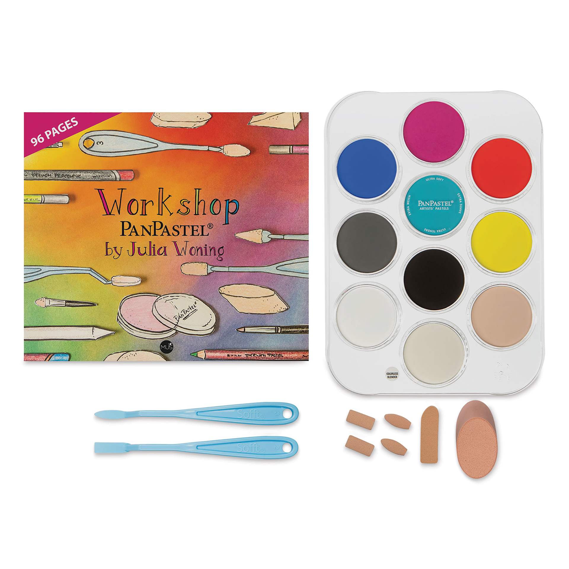 PanPastel Artists' Painting Pastels Set - Julia Woning Starter Set of 10 with Workbook - contents