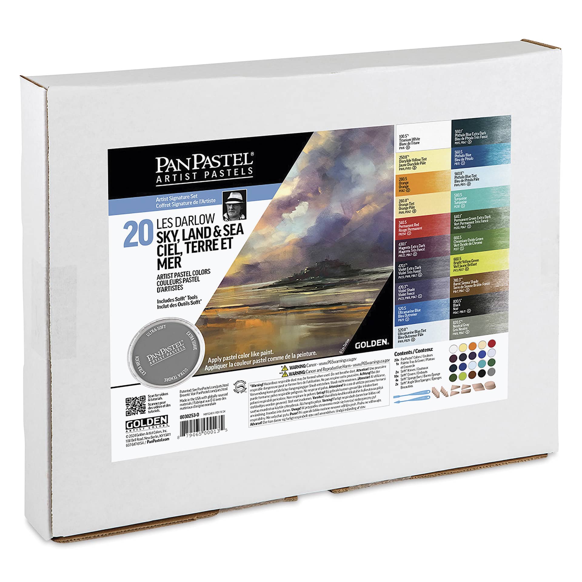PanPastel Artists' Painting Pastels Set - Les Darlow Sky, Land, & Sea, Set of 20 - front of packaging