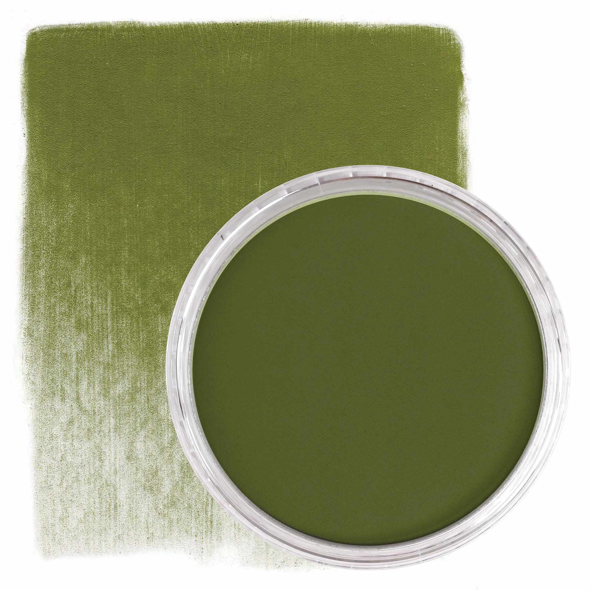 PanPastel Artists’ Painting Pastel - Hansa Yellow Extra Dark, 220.1, swatch and pan