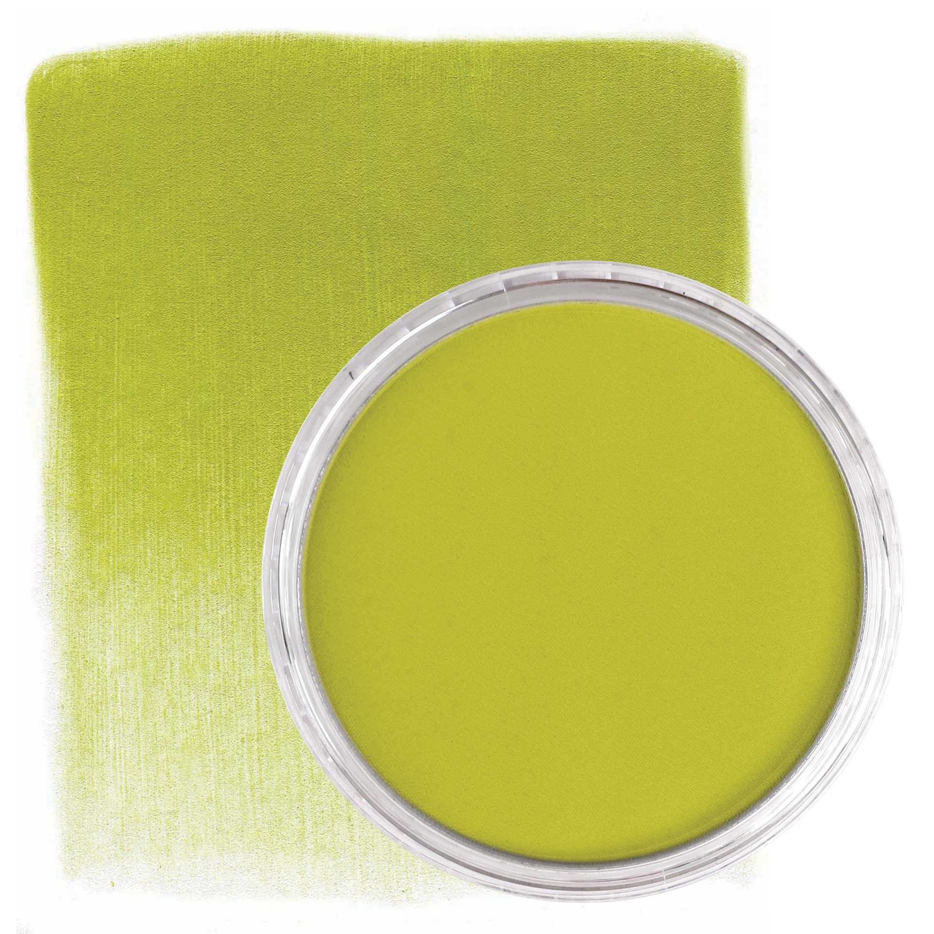PanPastel Artists’ Painting Pastel - Hansa Yellow Shade, 220.3, swatch and pan