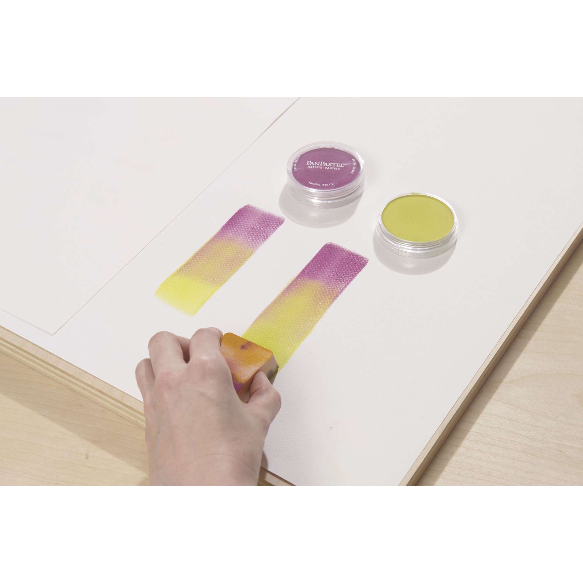 PanPastel Artists' Painting Pastel Set - colors being blended, close-up