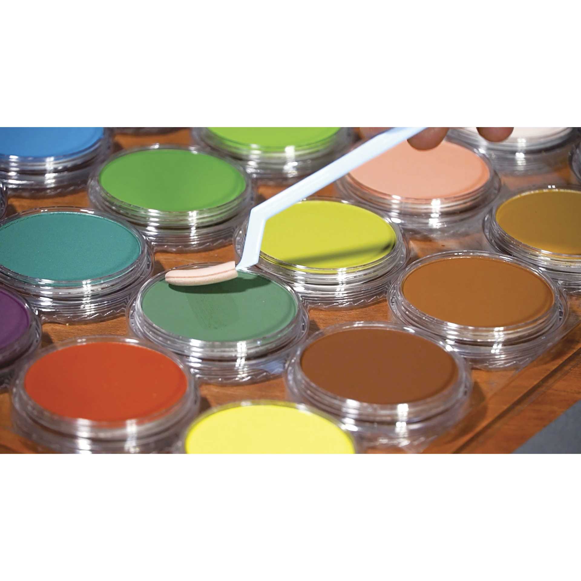 PanPastel Artists' Painting Pastels, on desk with applicator