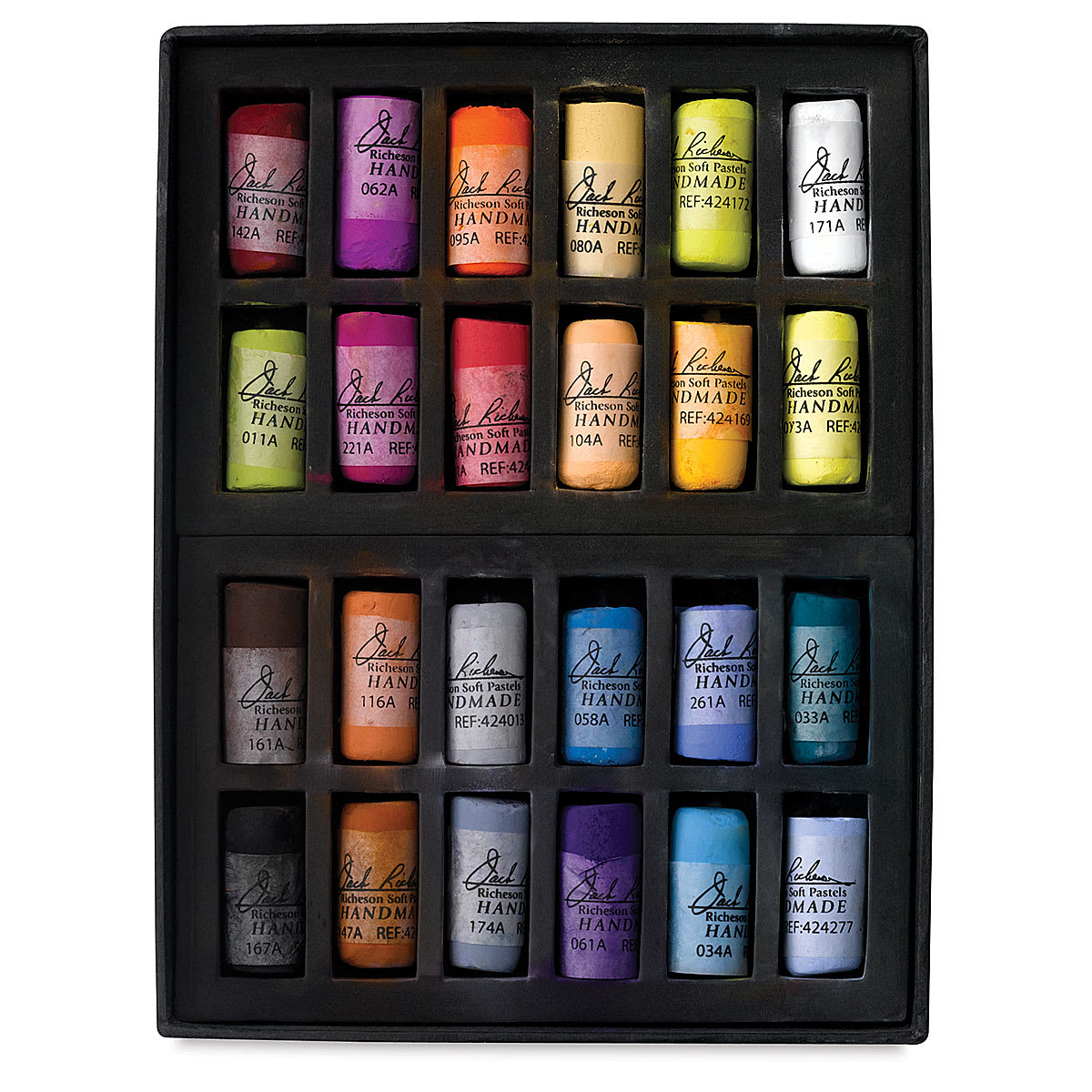 Richeson Handmade Soft Pastels - Assorted Colors, Set of 24, Half Stick (set contents)