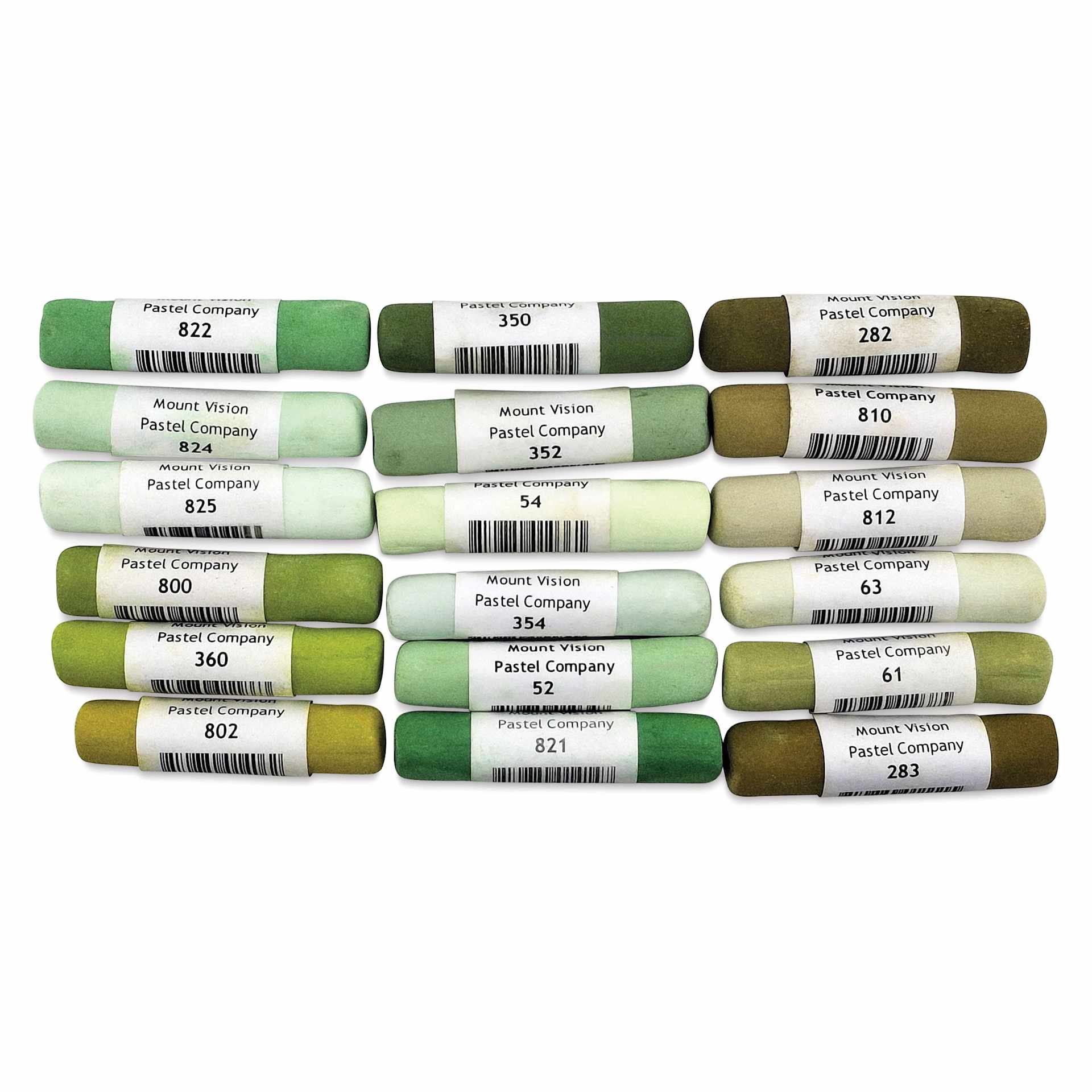 Mount Vision Soft Pastel Set - Warm Landscape Green, Set of 18