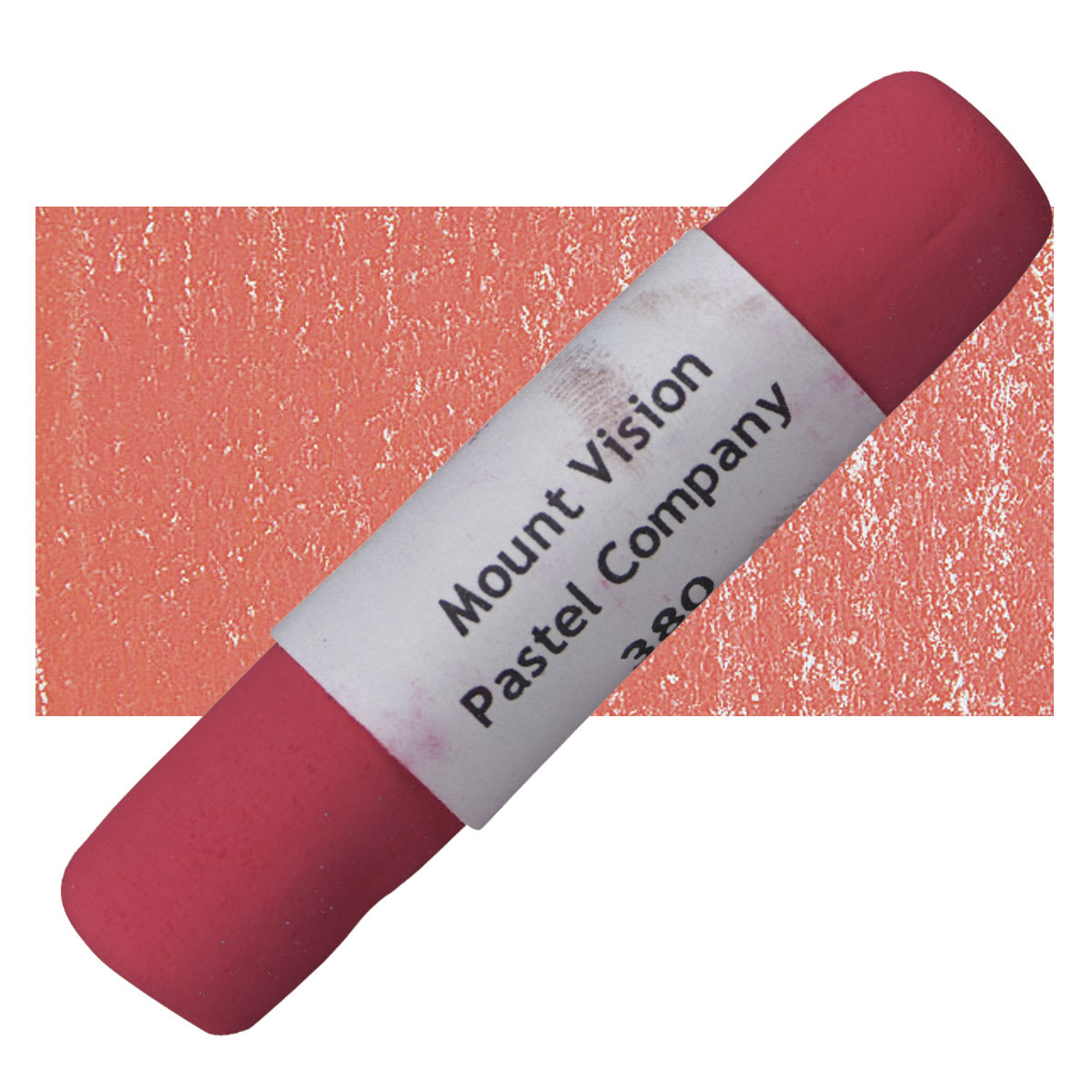 Mount Vision Handmade Pastel - Geranium Pink 380 pastel and swatch