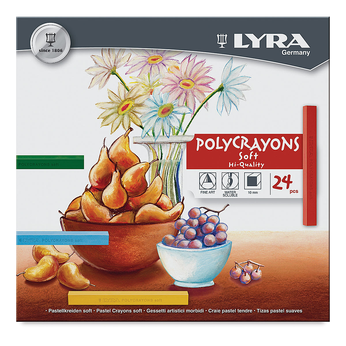 Lyra Polycrayons Soft Pastel - Assorted Colors, Set of 24, front of the packaging