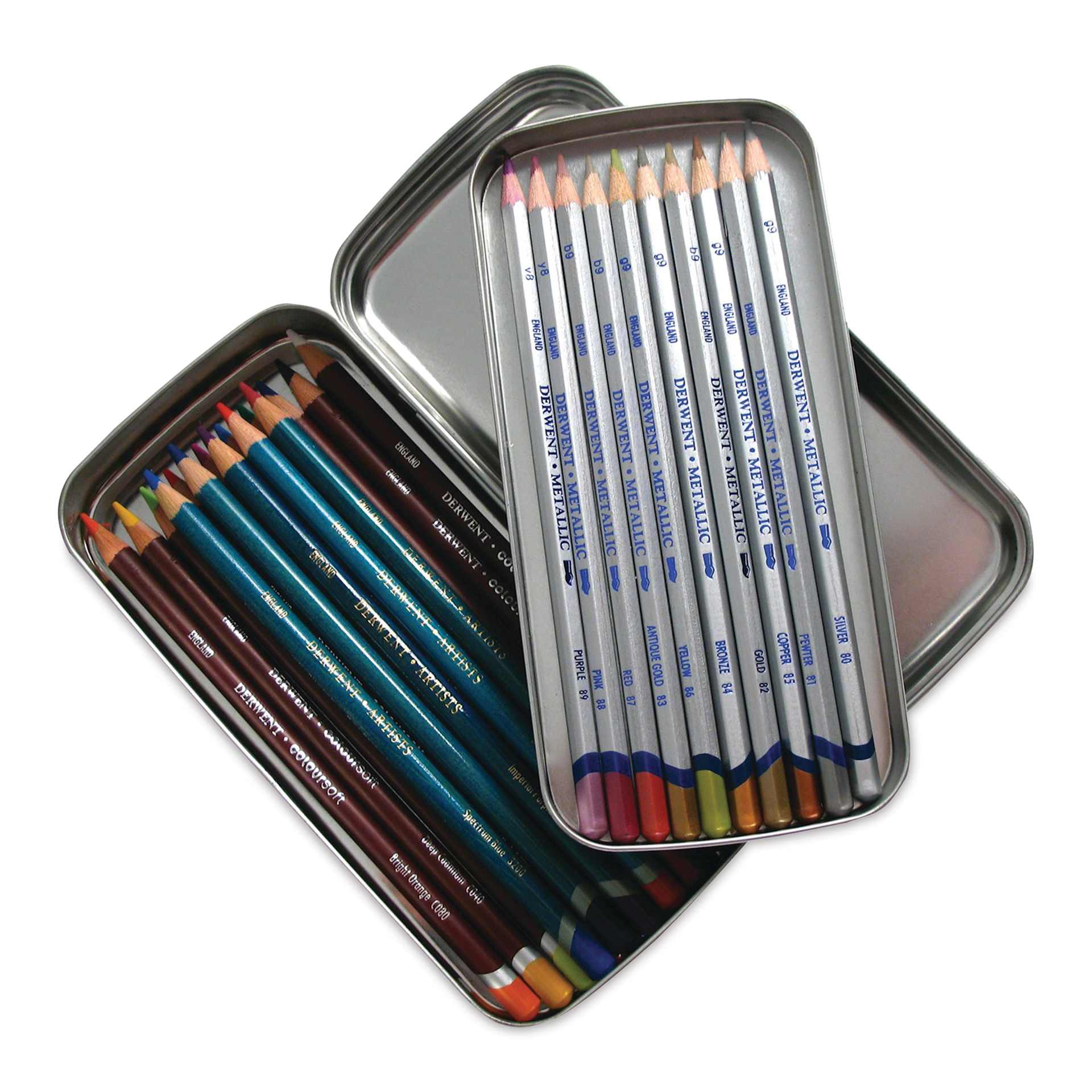 Derwent Pencil Tin - 180 mm x 90 mm x 30 mm, with pencils (not included)