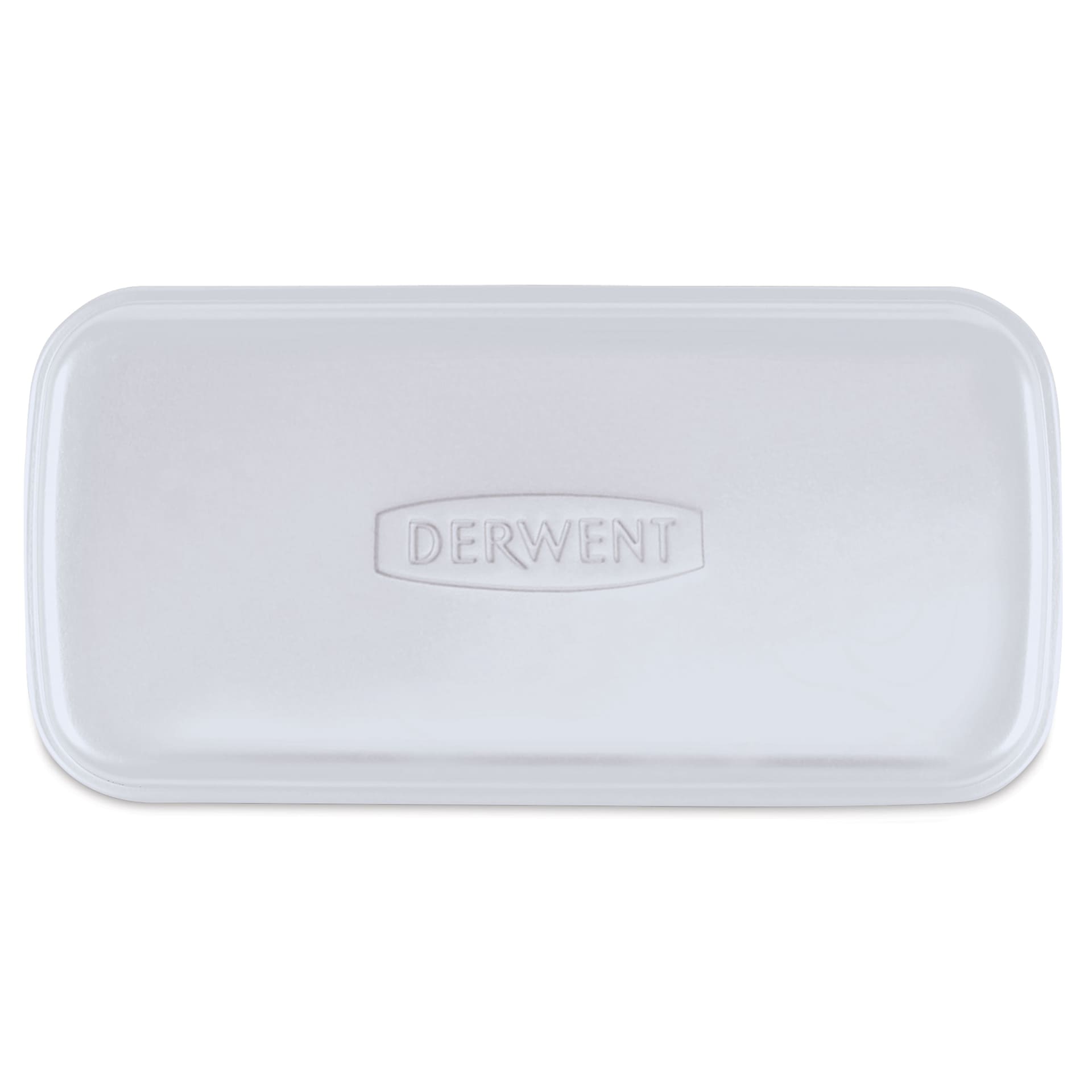 Derwent Pencil Tin - 180 mm x 90 mm x 30 mm, front of tin