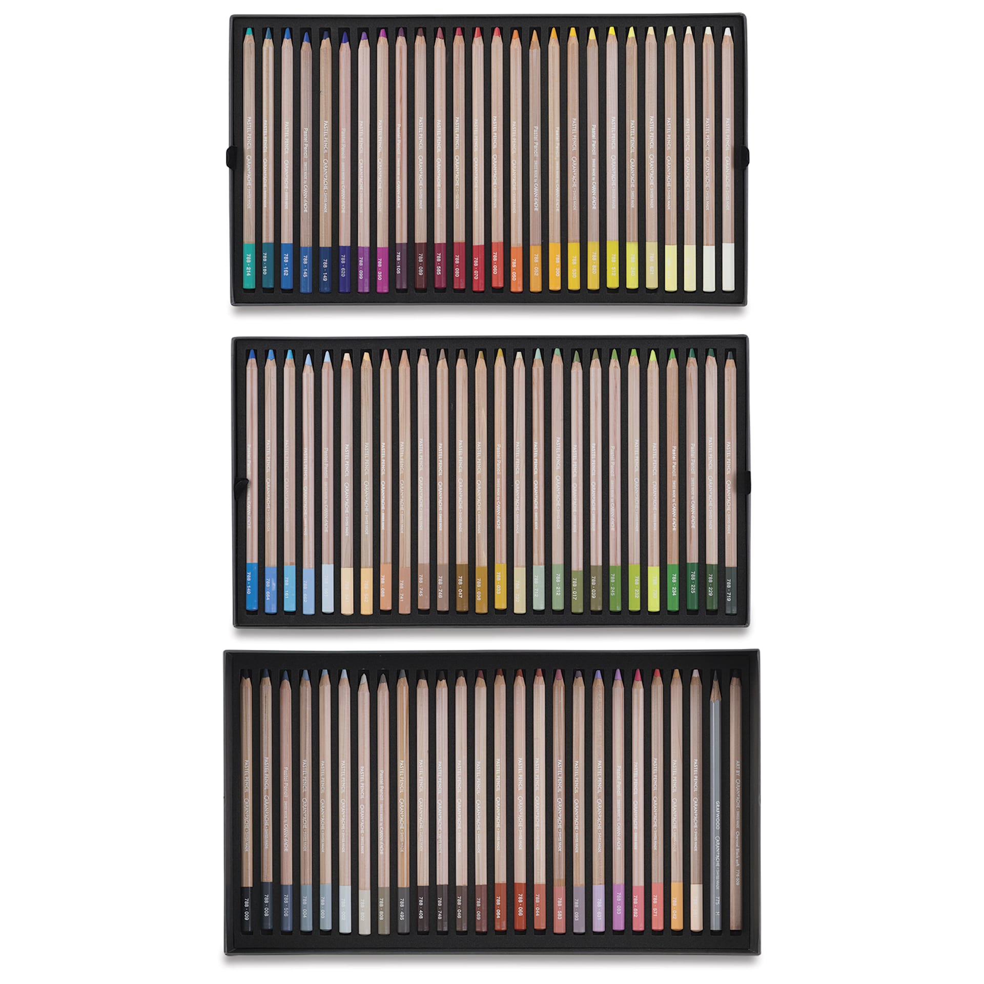Caran d'Ache Pastel Pencil Set - 3 trays of Set of 76 Assorted Colors