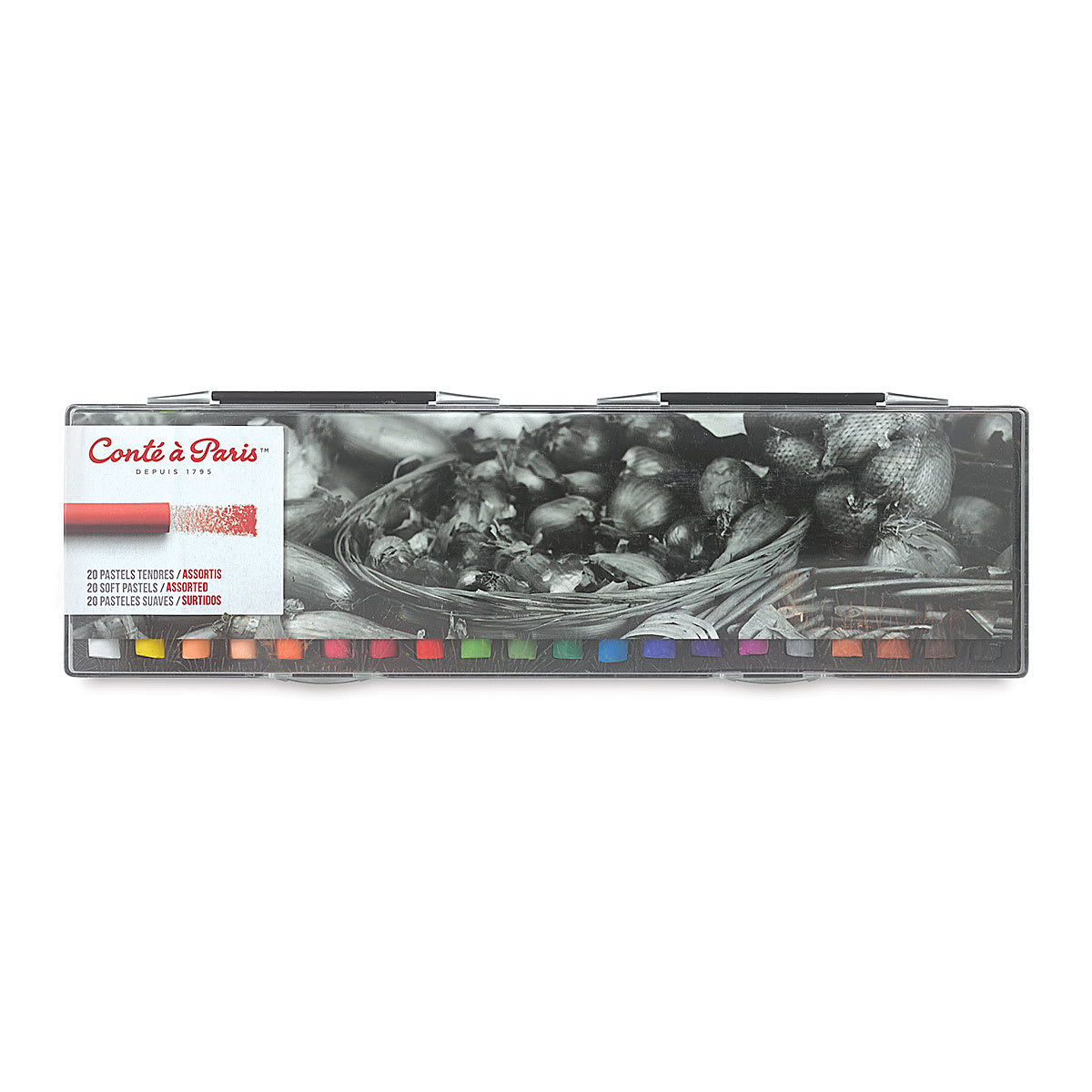Conté à Paris Soft Pastel Set - Top of package of Set of 20 Assorted Colors