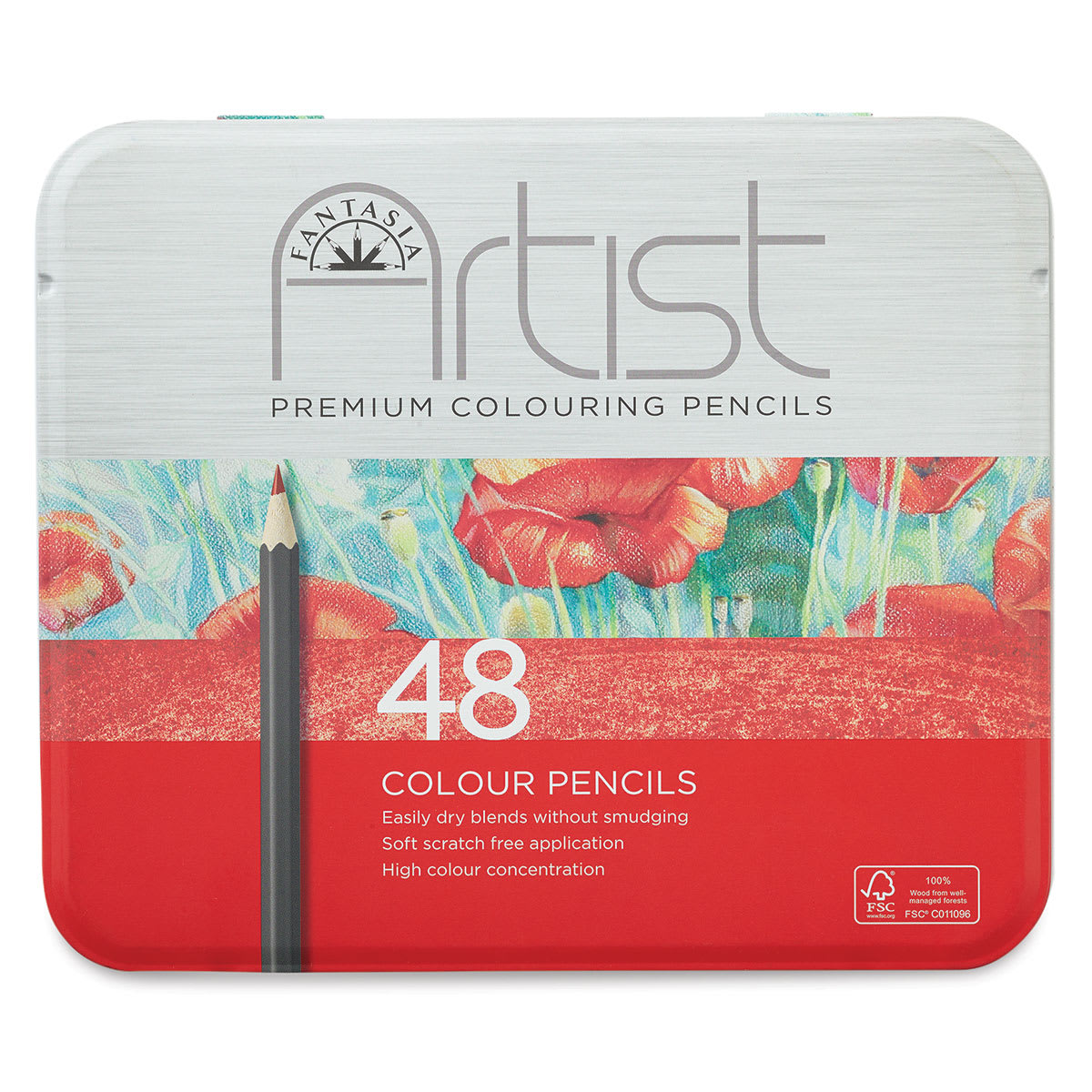 Fantasia Colored Pencil Sets - Front of package of Set of 48 Pencils