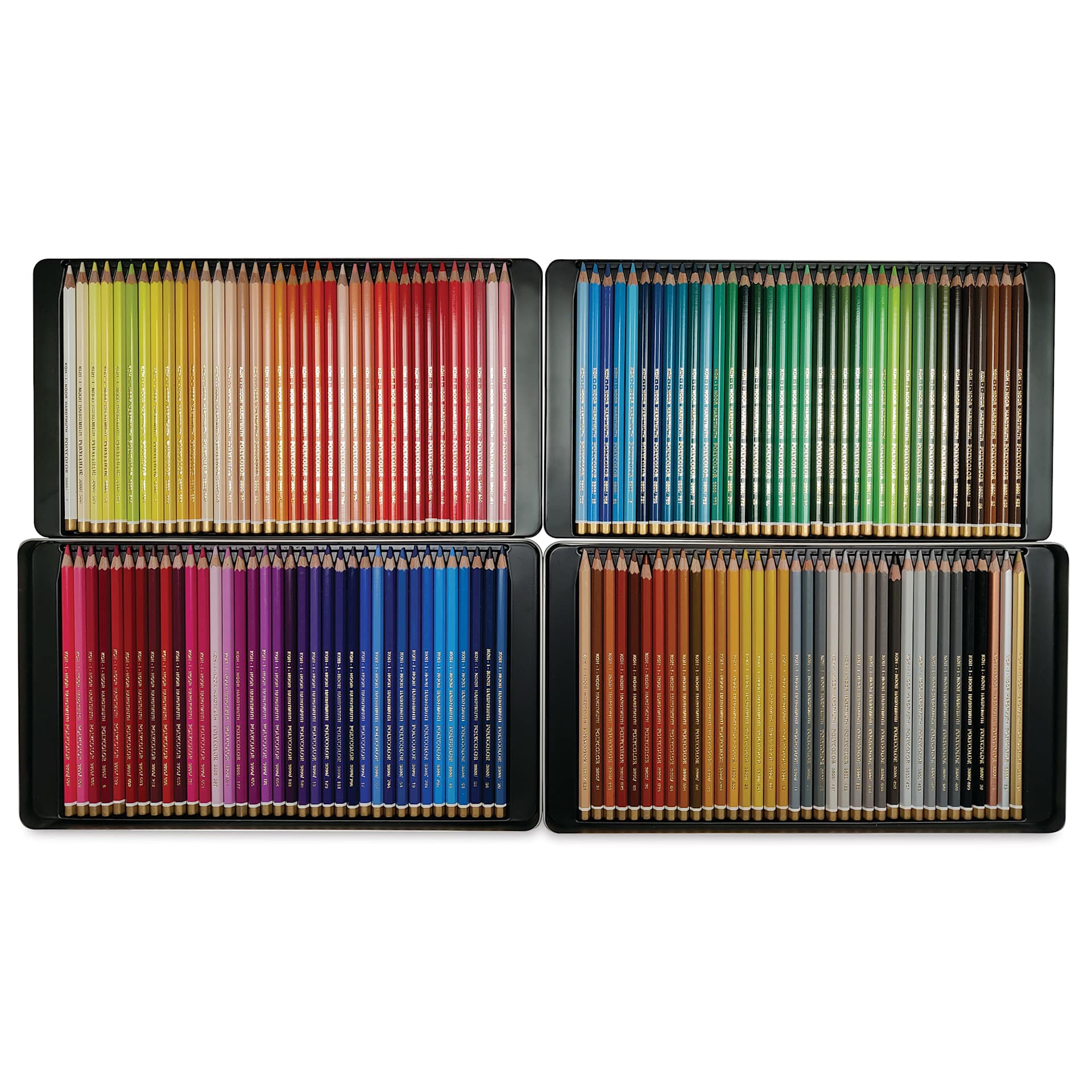 Koh-I-Noor Polycolor Dry Color Drawing Pencils - Assorted Colors, Tin, Set of 144, colors shown