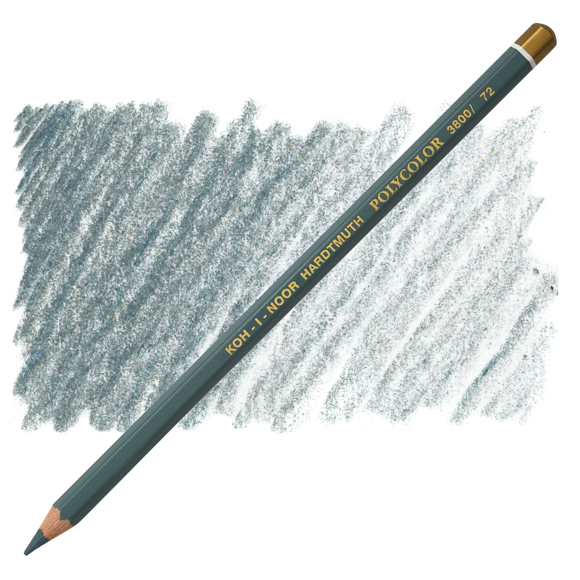 Koh-I-Noor Polycolor Dry Color Drawing Pencil - Slate Grey 72, swatch and pencil