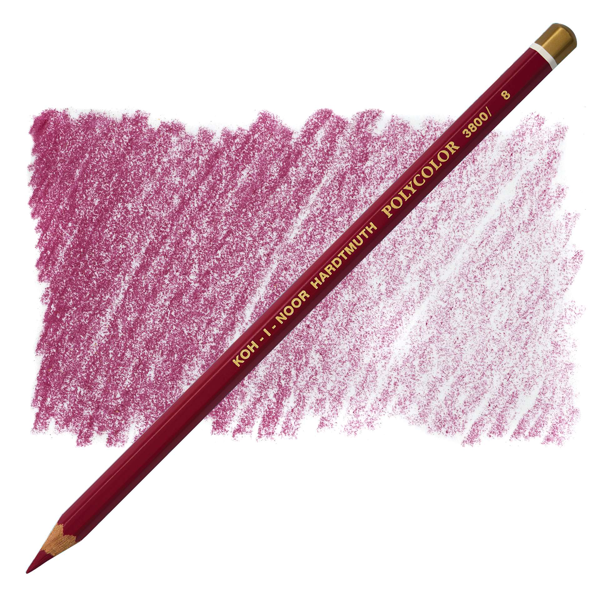 Koh-I-Noor Polycolor Dry Color Drawing Pencil - Bordeaux Red 8, swatch and pencil