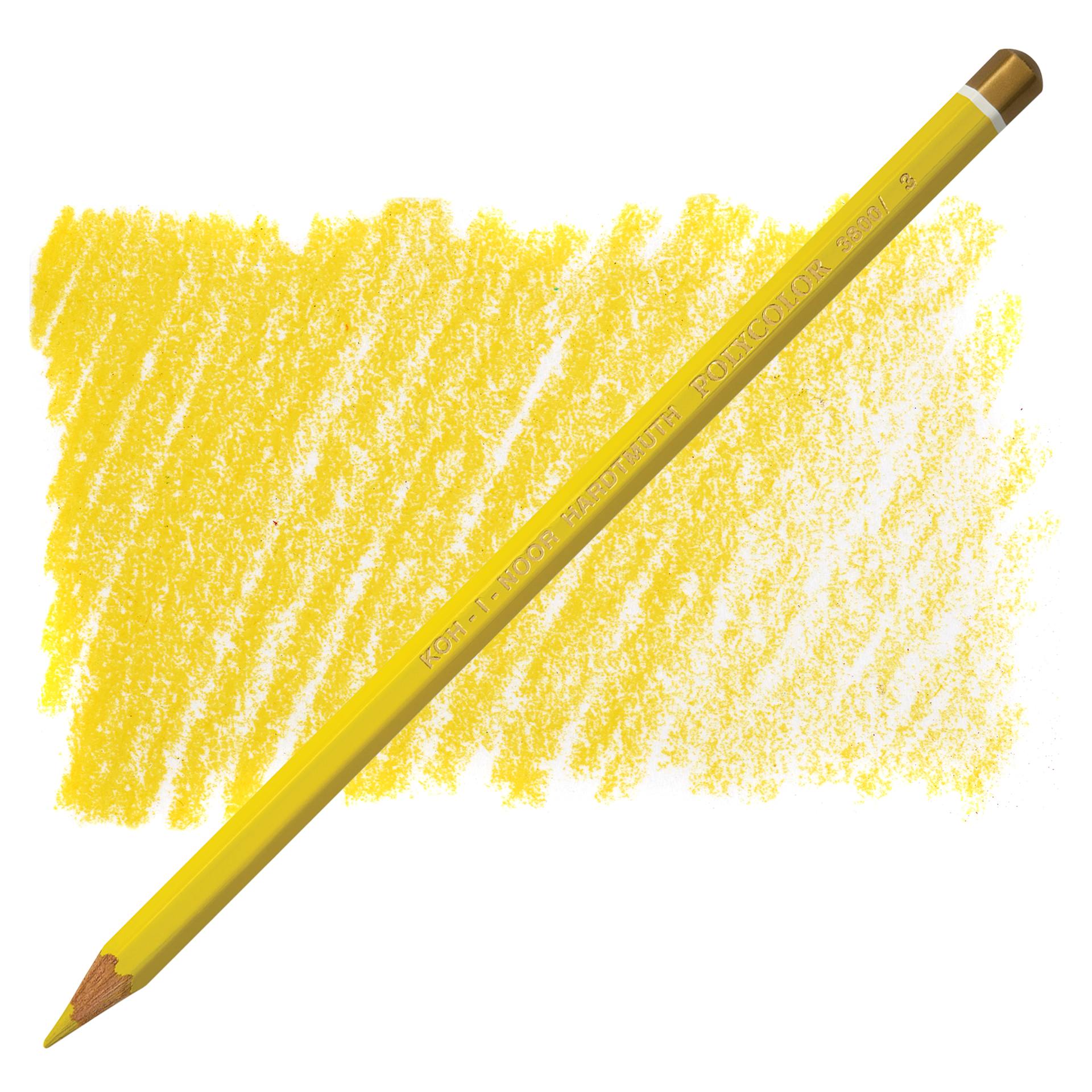 Koh-I-Noor Polycolor Dry Color Drawing Pencil - Yellow 3, swatch and pencil