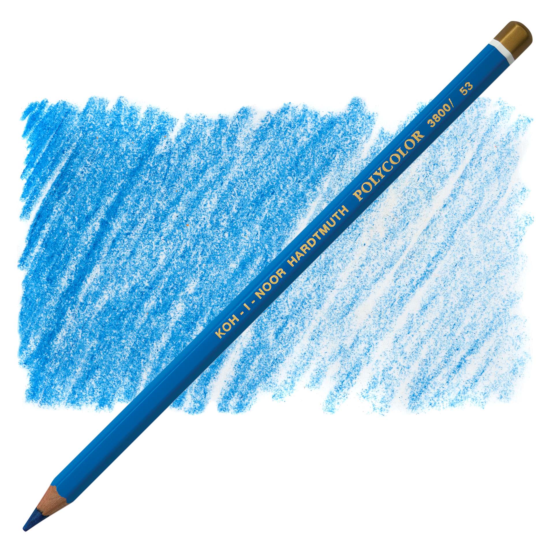 Koh-I-Noor Polycolor Dry Color Drawing Pencil - Phthalo Blue 53, swatch and pencil