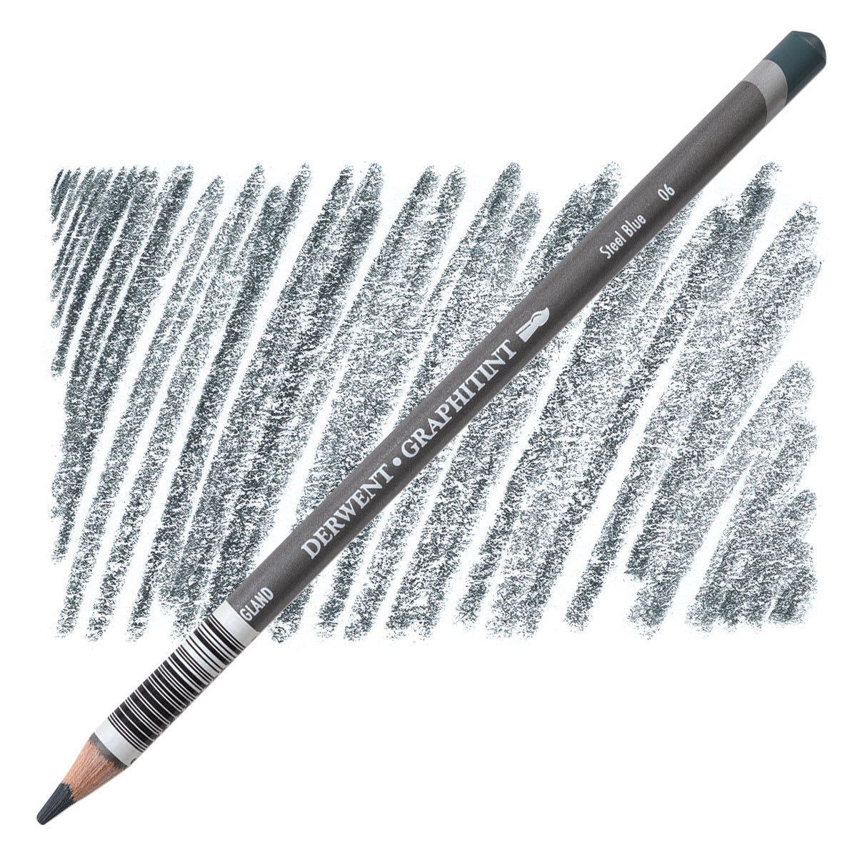 Derwent Graphitint Pencil - Steel Blue pencil and swatch