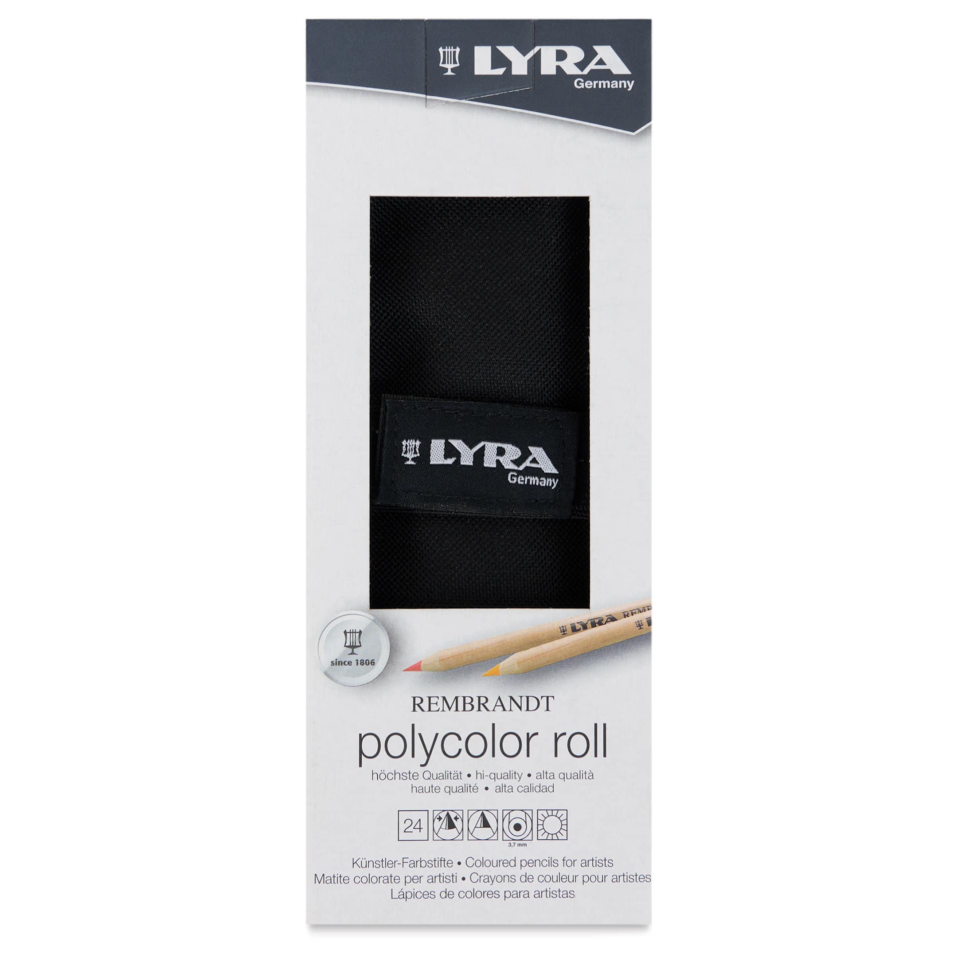 Lyra Rembrandt Polycolor Premium Oil-Based Colored Pencil Set - Set of 24, Roll, front of packaging