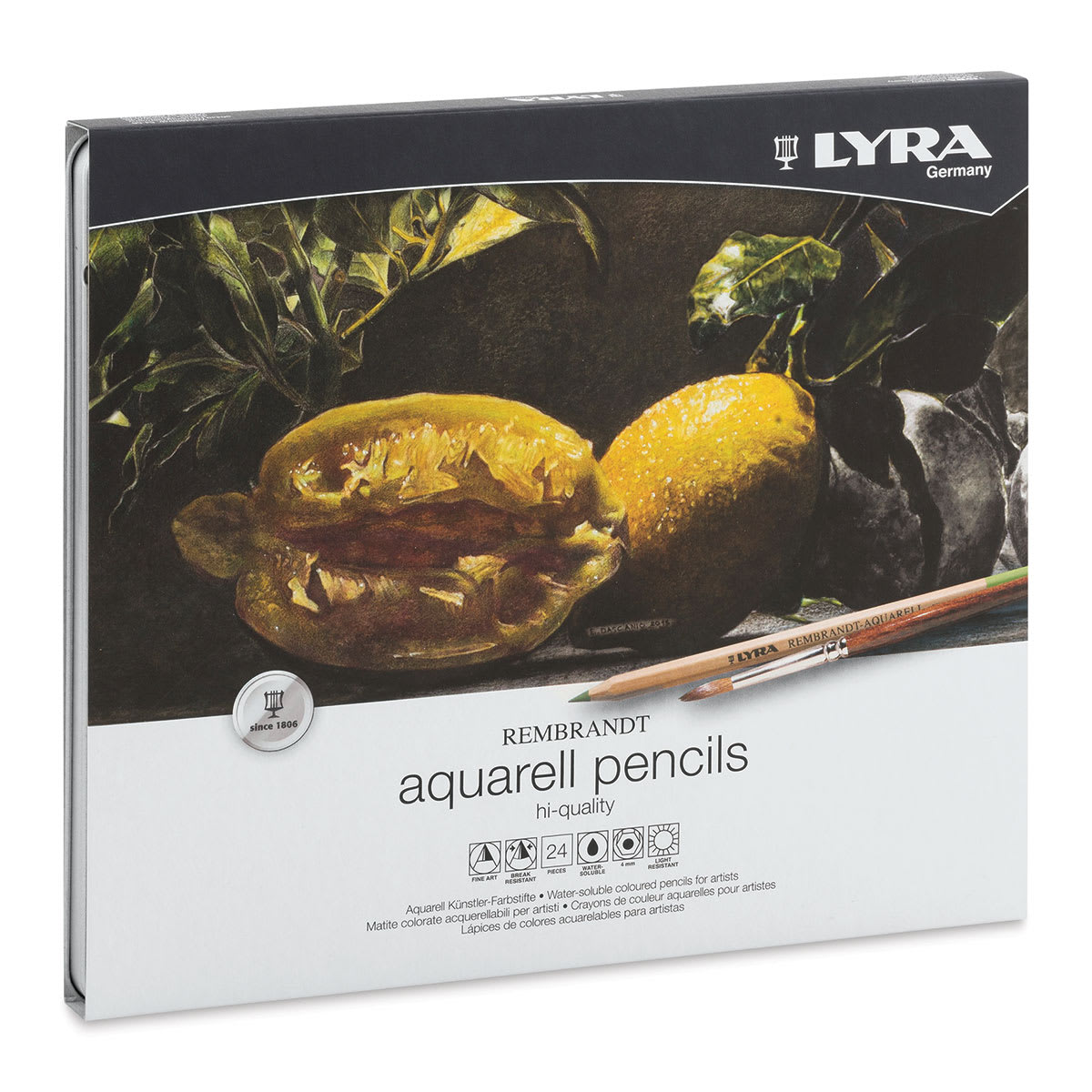 Lyra Rembrandt Aquarell Pencil Sets - Front of package of 24 Pencils
