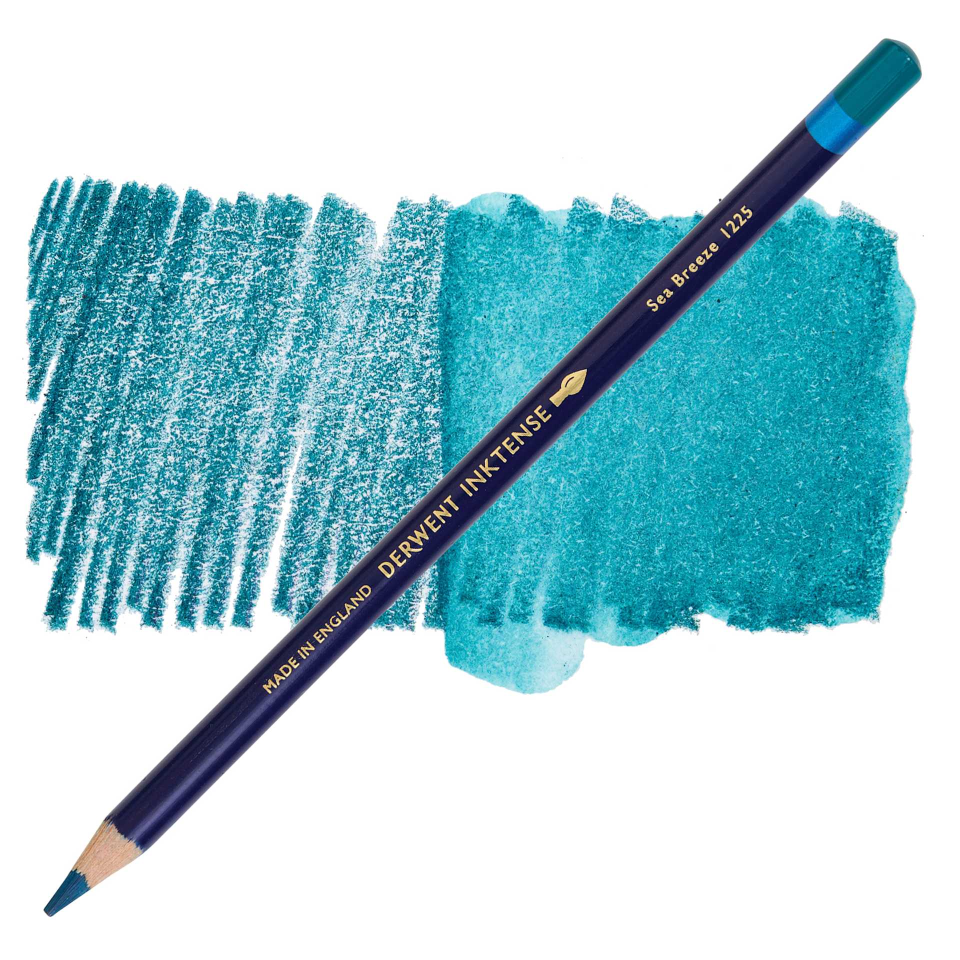 Derwent Inktense Pencil - Sea Breeze, swatch and pencil