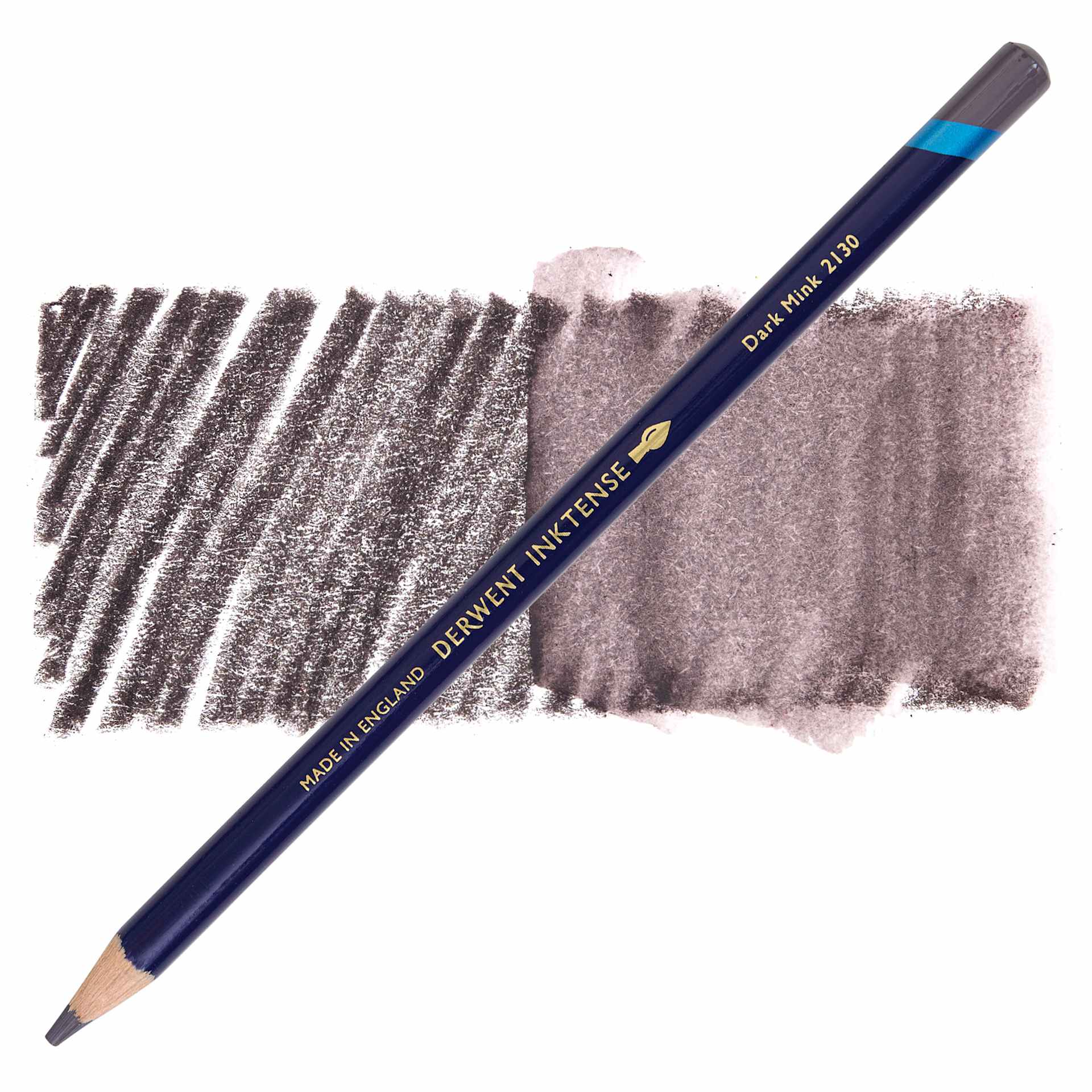 Derwent Inktense Pencil - Dark Mink, swatch and pencil