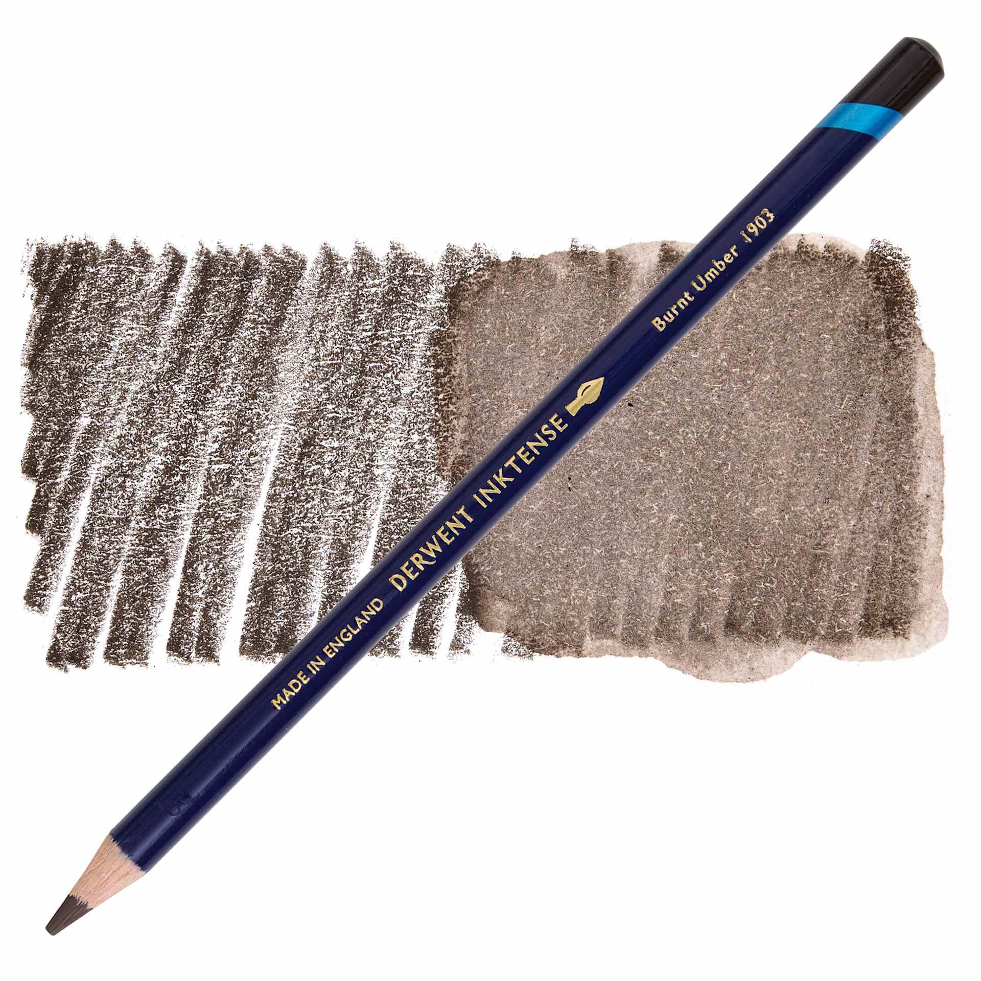 Derwent Inktense Pencil - Burnt Umber, swatch and pencil