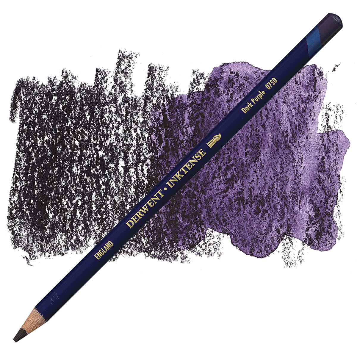 Derwent Inktense Pencil - Dark Purple pencil and swatch