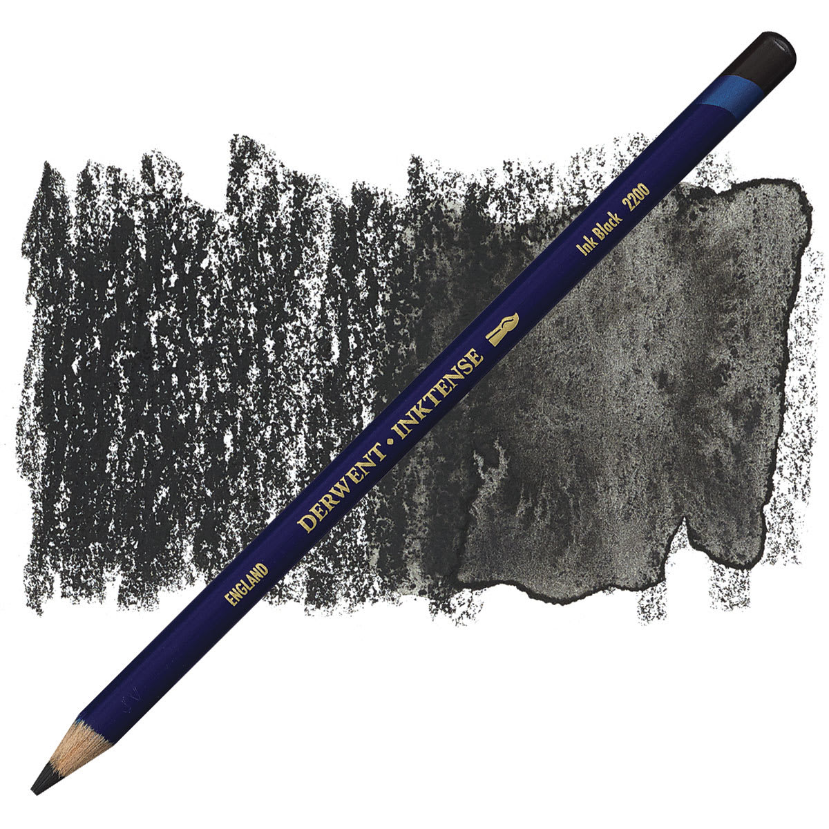 Derwent Inktense Pencil - Ink Black pencil and swatch