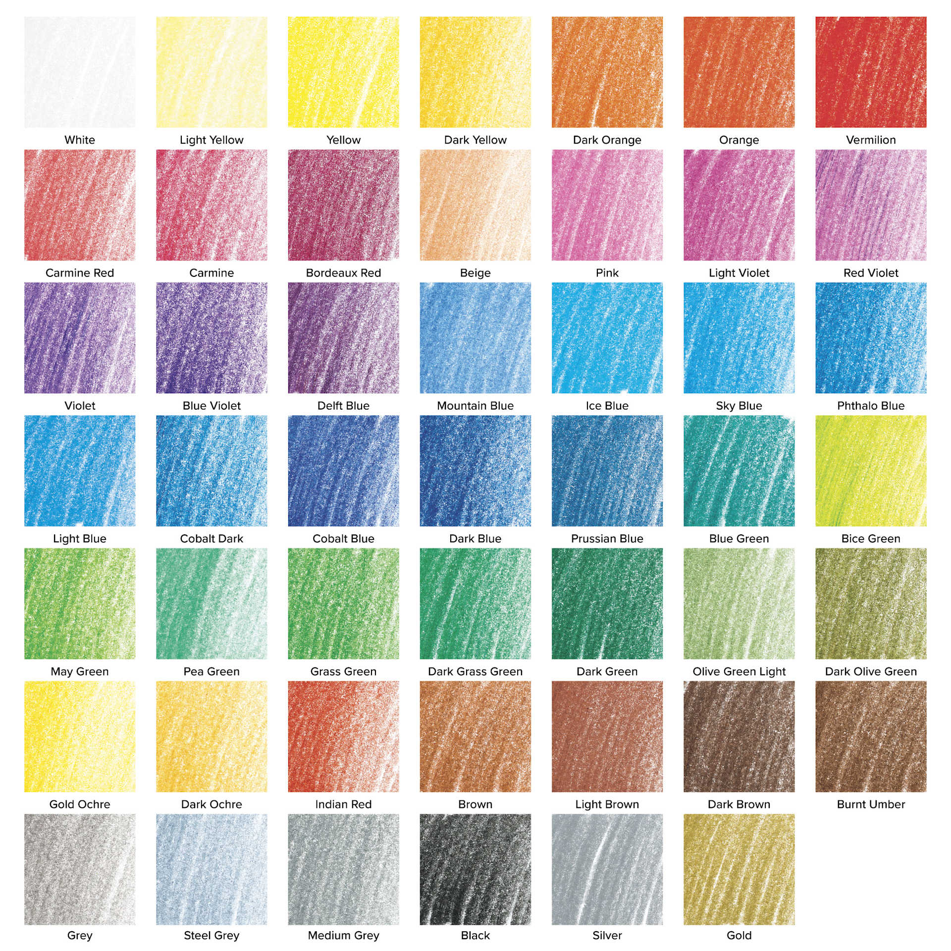 Blick Studio Artists' Colored Pencil Set - Set of 48, Assorted Colors, swatches Blick Studio Artists' Colored Pencil Set - Set of 48, Assorted Colors, swatches