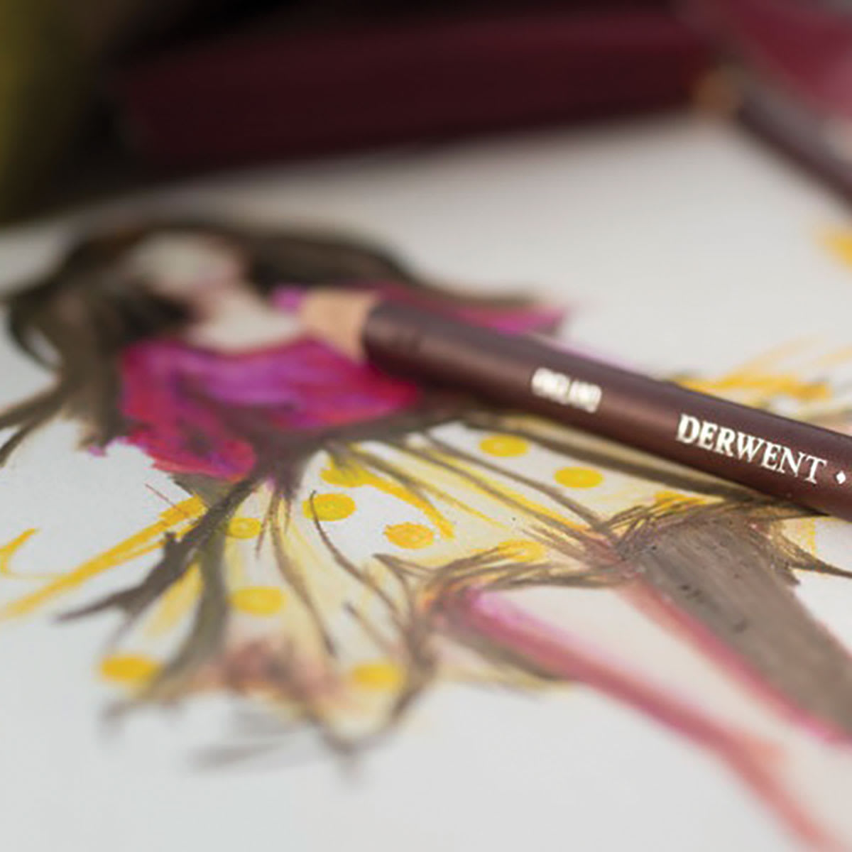 Derwent Coloursoft Pencils (being used for a fashion drawing)