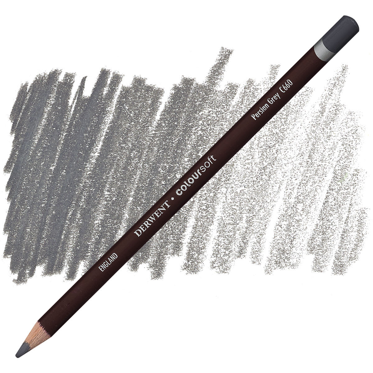 Derwent Coloursoft Pencil - Persian Grey pencil and swatch