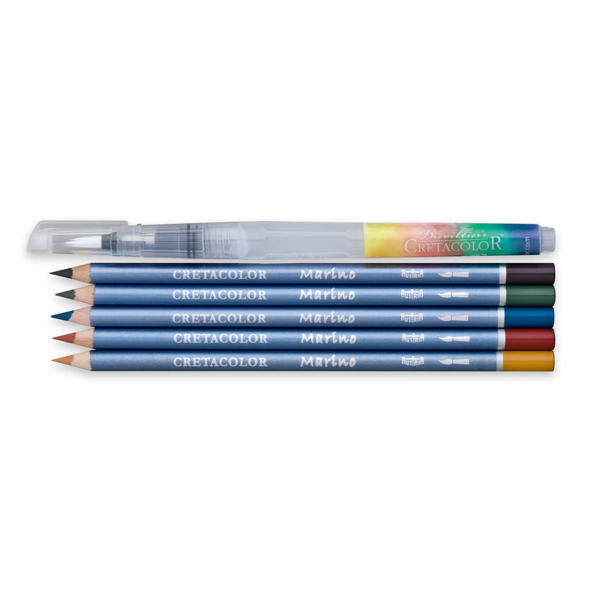 Marino Lightfast Watercolor Pencil Turtle 6-Piece Set 6-Piece Set (5 Pencils, 1 Aqua 2 Go Waterbrush)