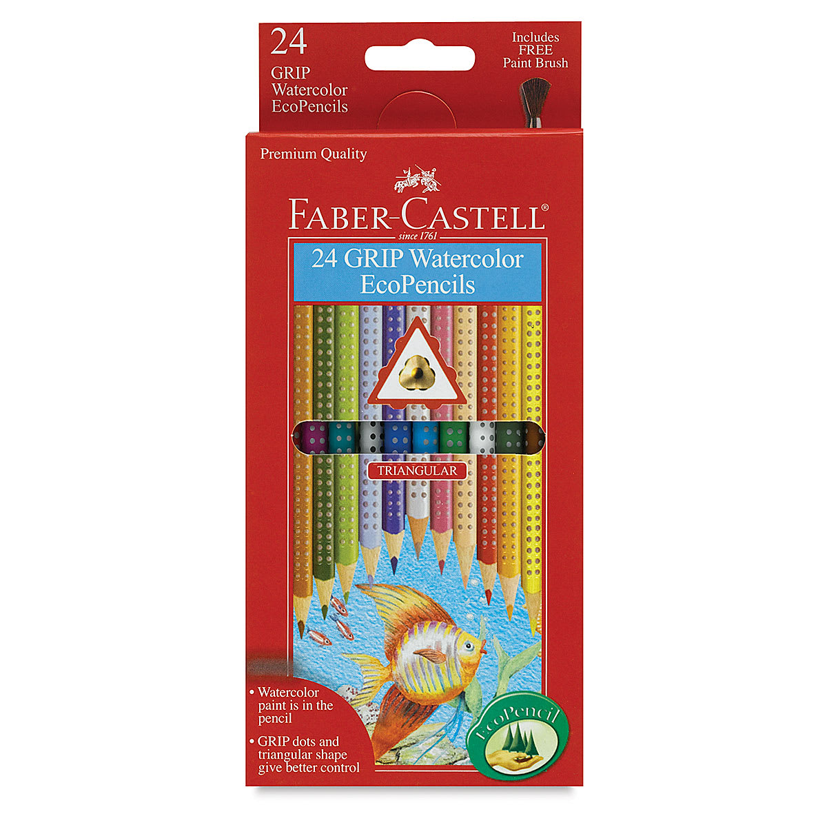 Faber-Castell Grip Watercolor EcoPencil - Assorted Colors, Set of 24, front of the pack