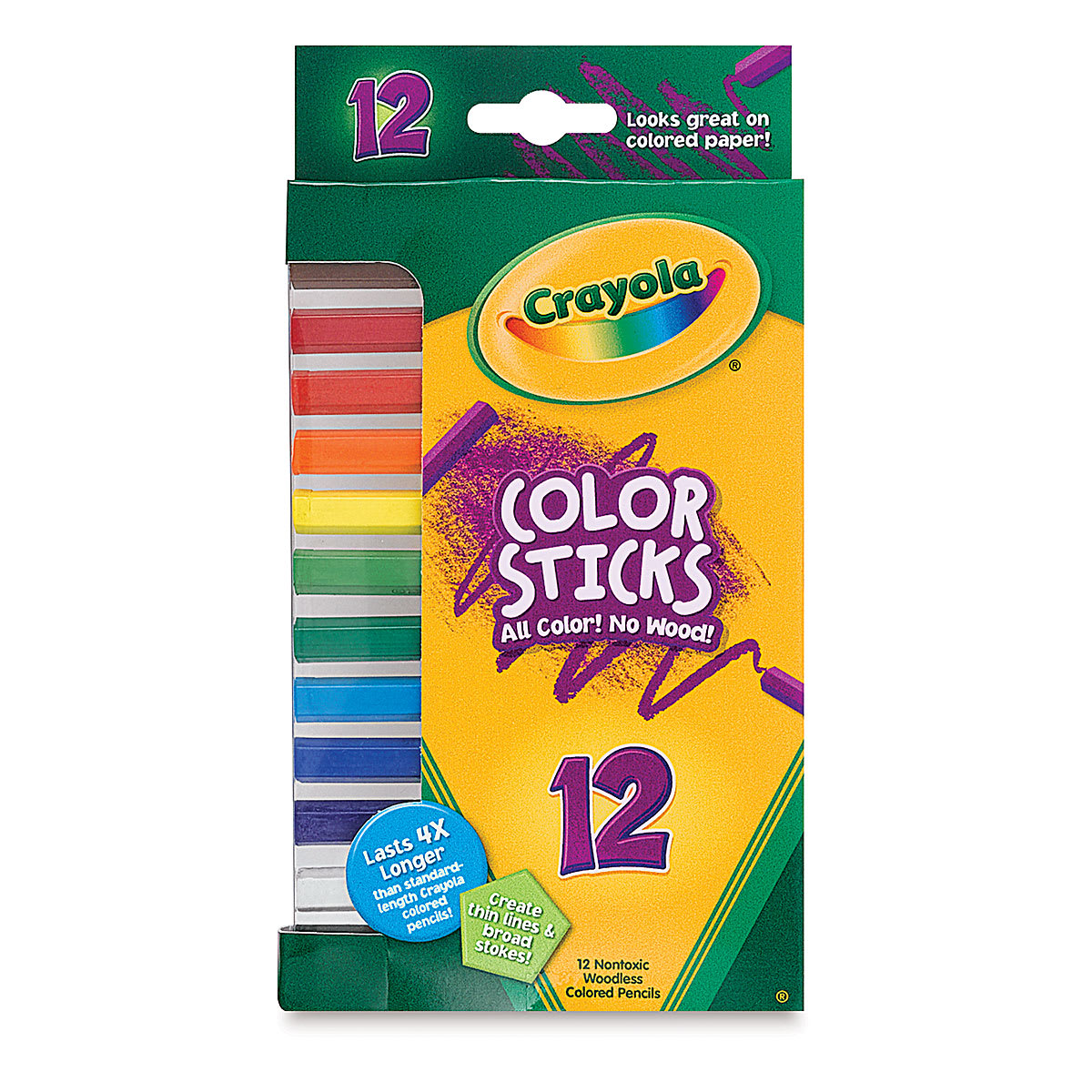 Crayola Color Sticks - Assorted Colors, Set of 12, front of the packaging