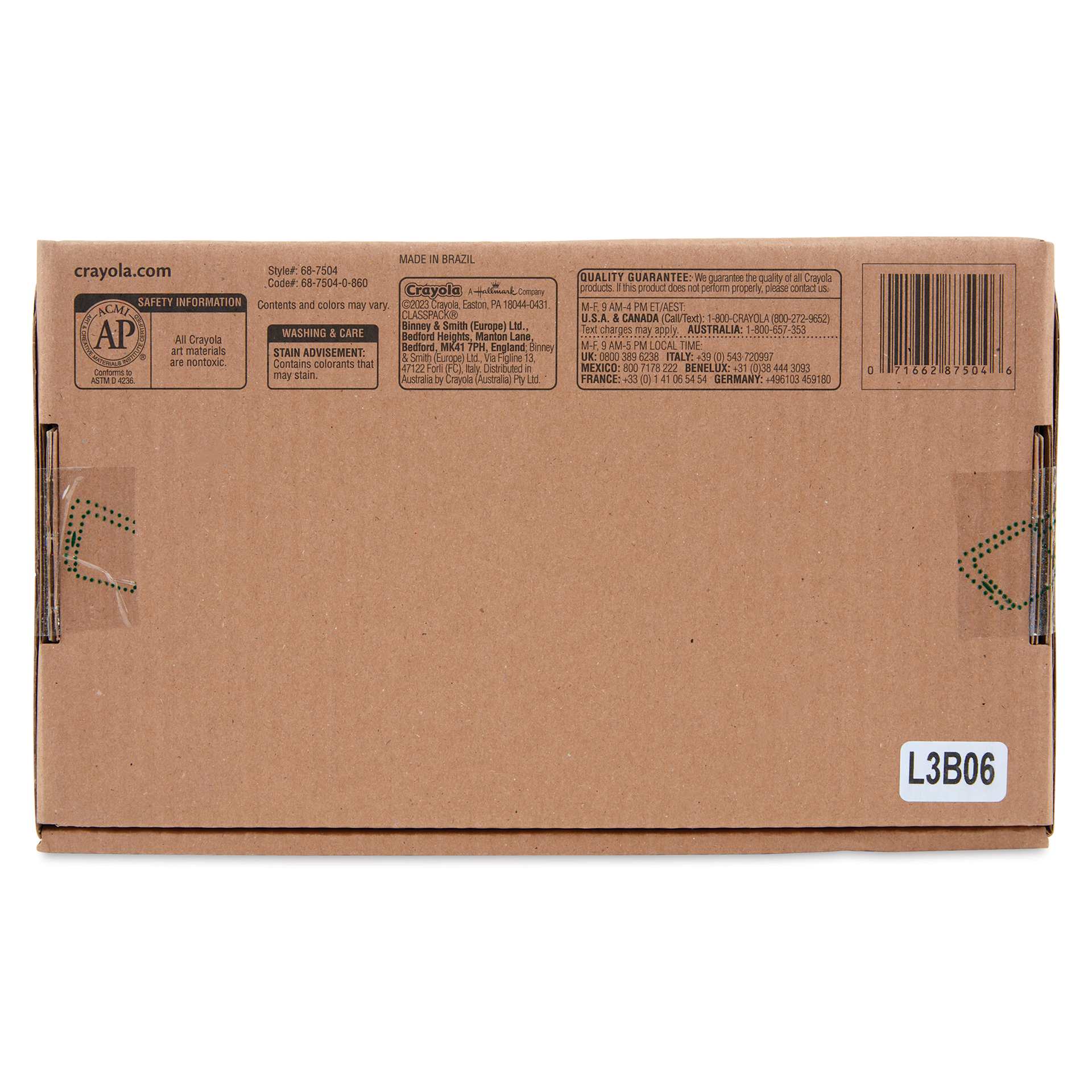 Crayola Color Sticks - Classpack of 120, back of the packaging