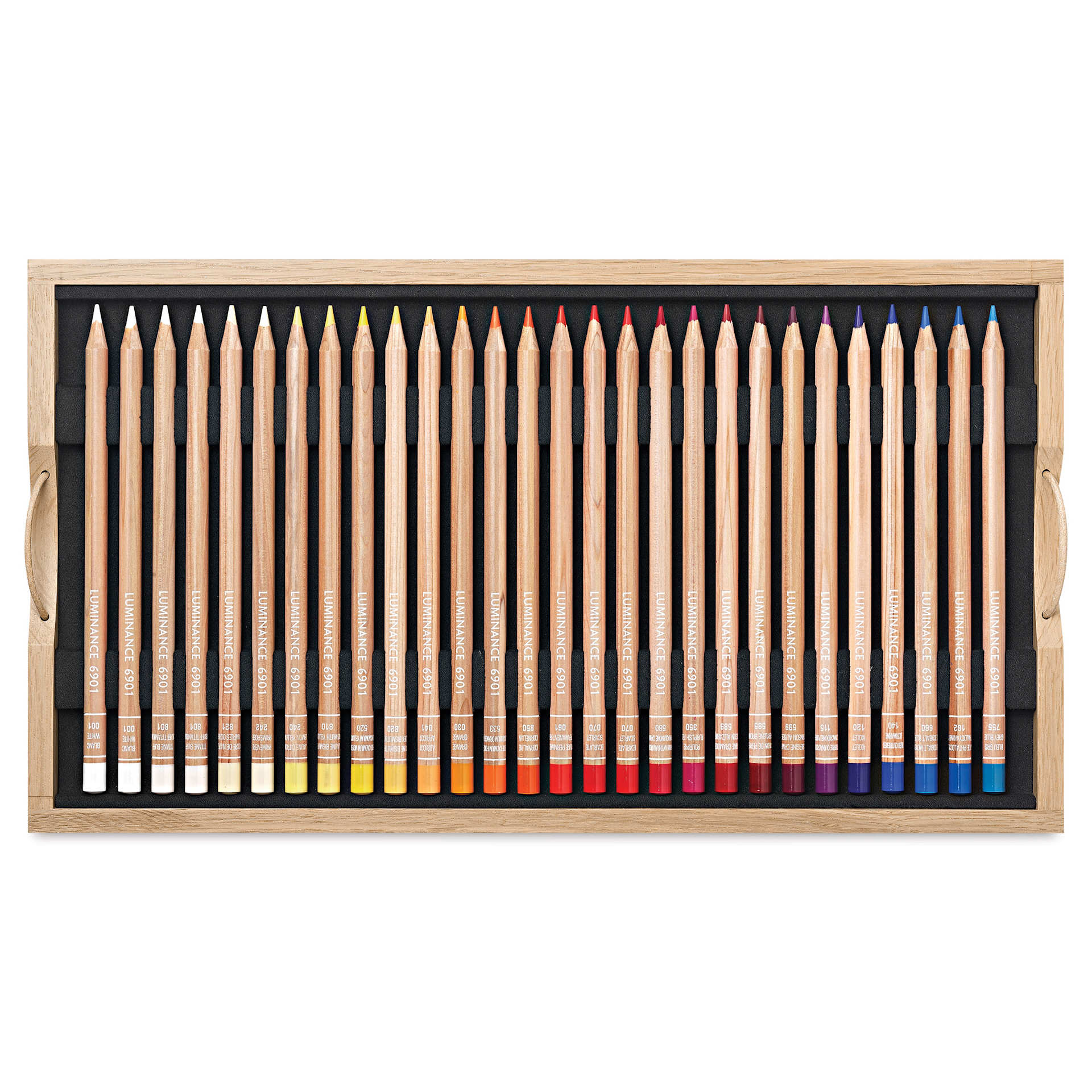 Caran d'Ache Luminance Colored Pencils - Assorted Colors, Wood Box, Set of 100, colored pencils shown