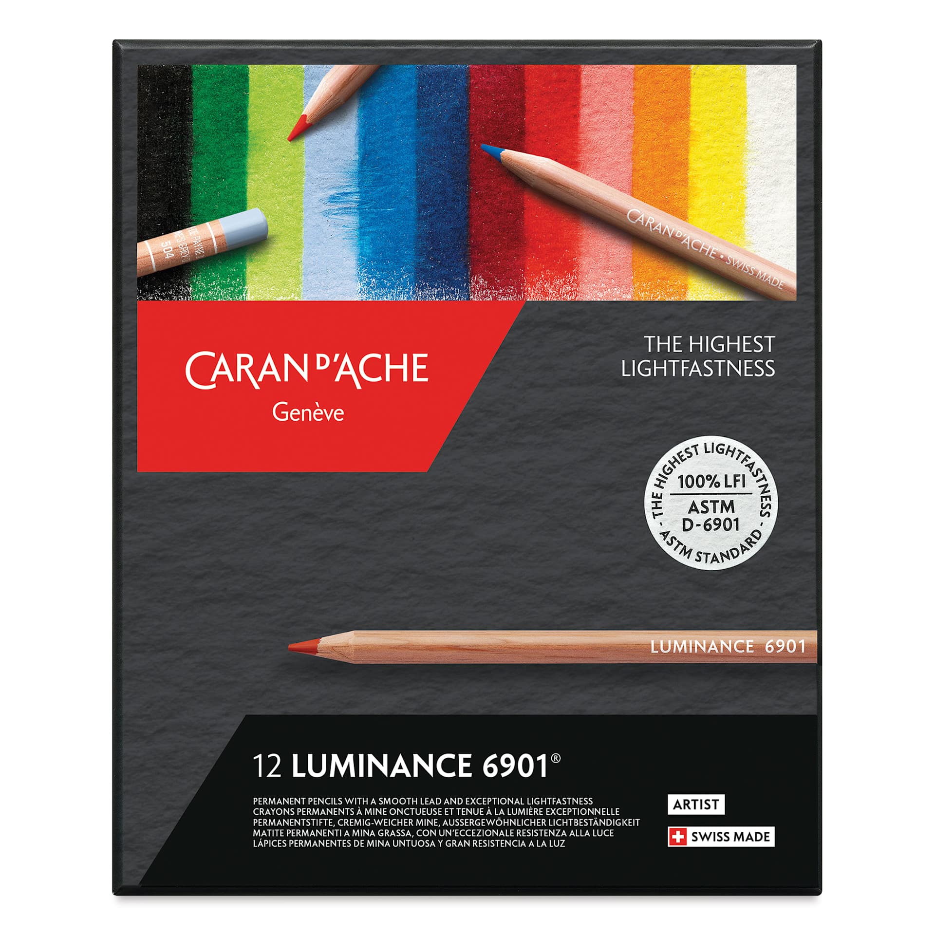 Luminance Colored Pencil Set - Assorted Colors, Set of 12 front of box