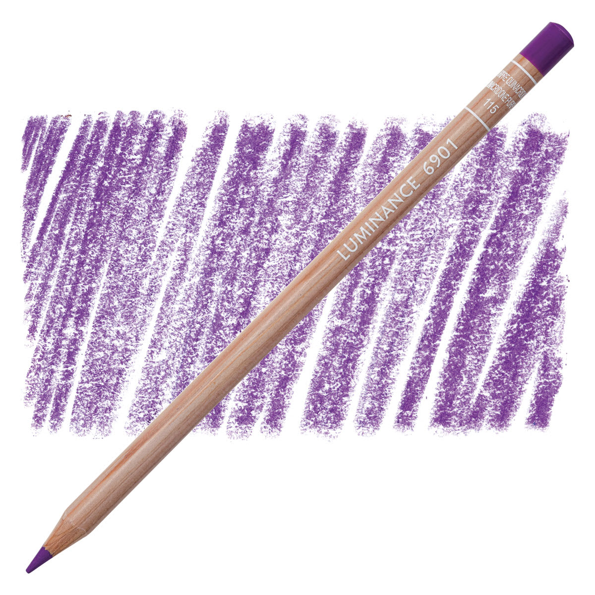 Caran d'Ache Luminance Colored Pencil - Quinacridone Purple pencil and swatch