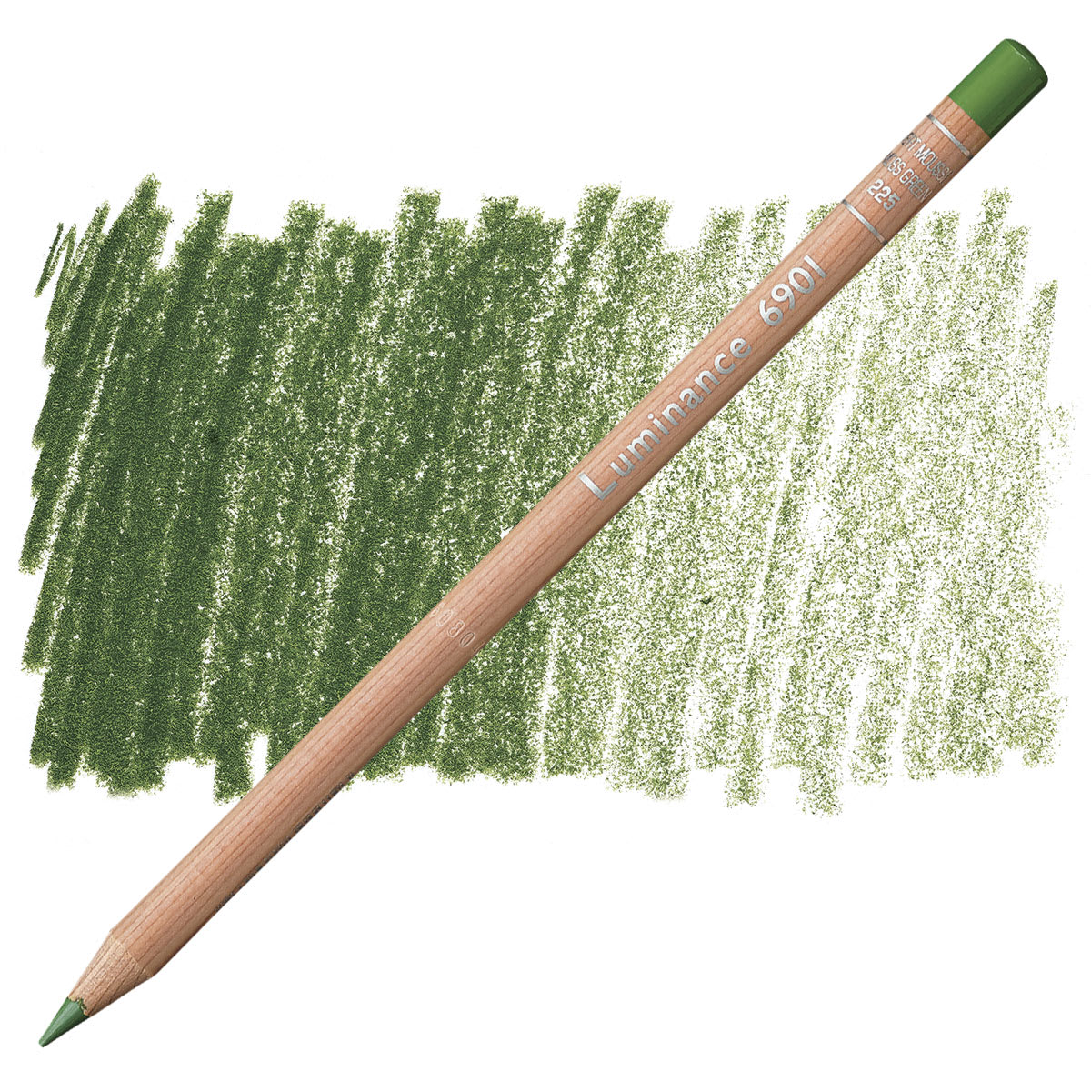 Caran d'Ache Luminance Colored Pencil - Moss Green pencil and swatch