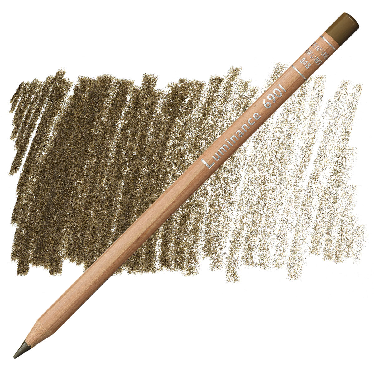 Caran d'Ache Luminance Colored Pencil - Raw Umber pencil and swatch