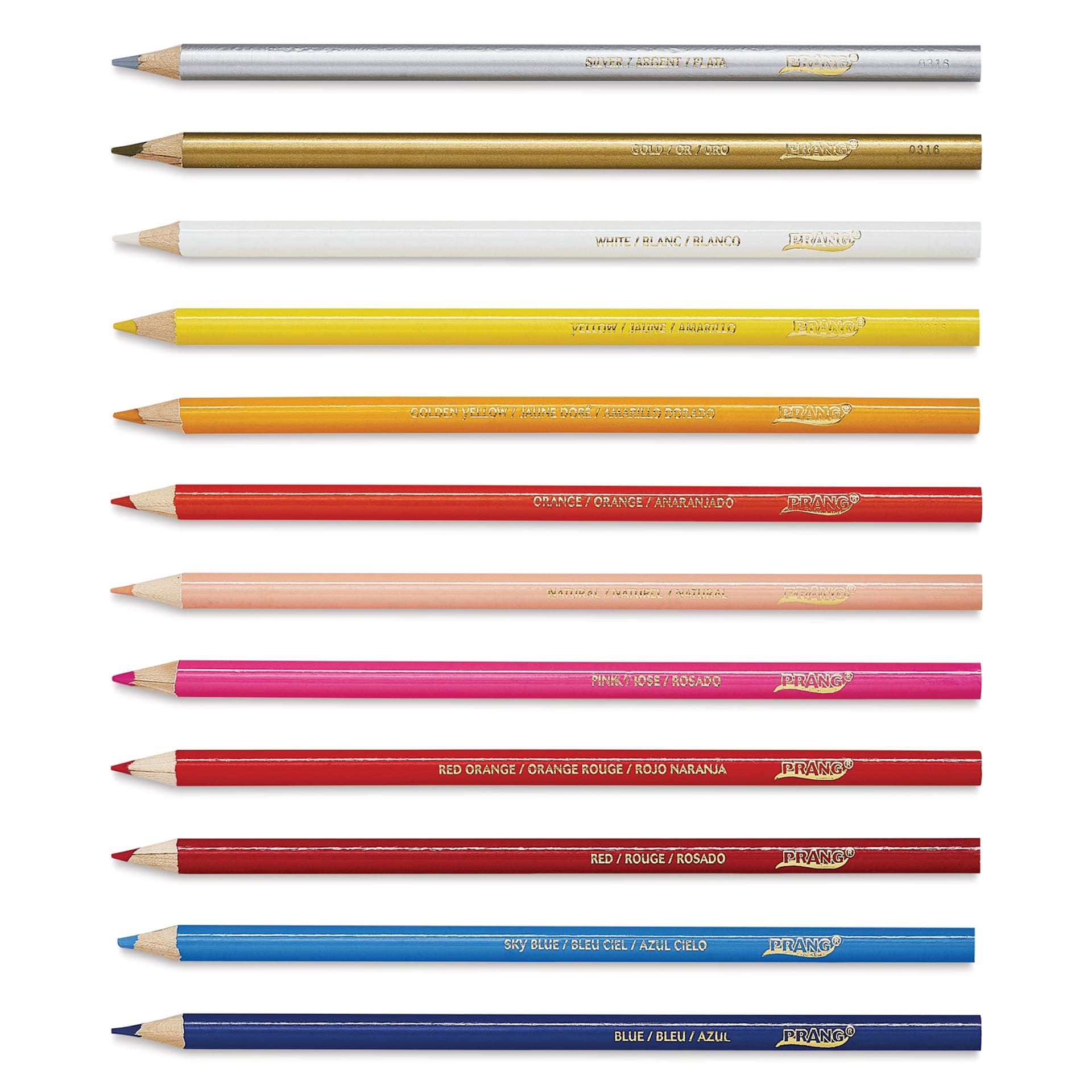 Prang Colored Pencils - Assorted Colors, Set of 24, first half of included colors